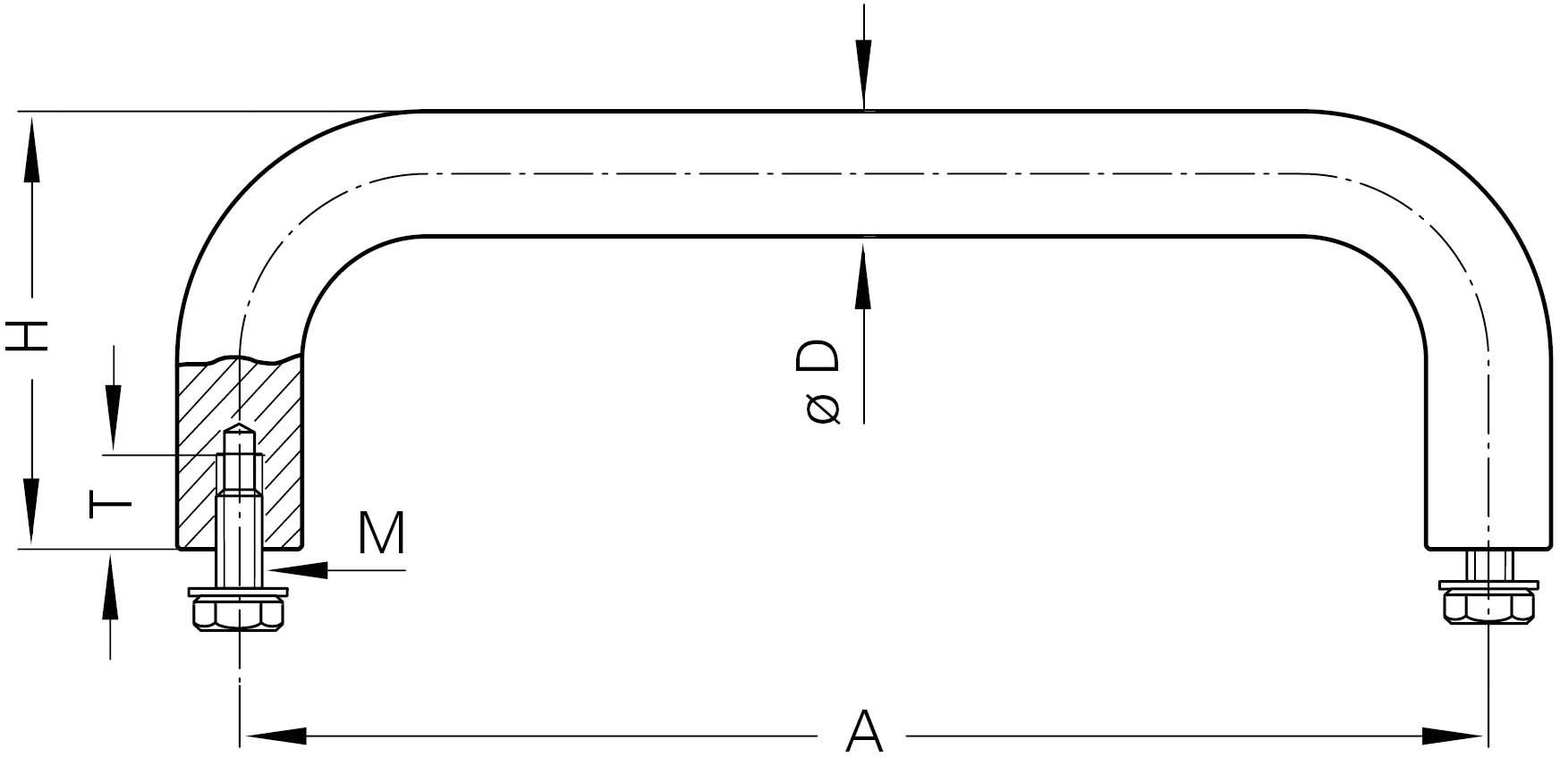 Rohde VA-15.R150.33 Gerätegriff Edelstahl (L x B x H) 165 x 15 x 55mm 1 Set