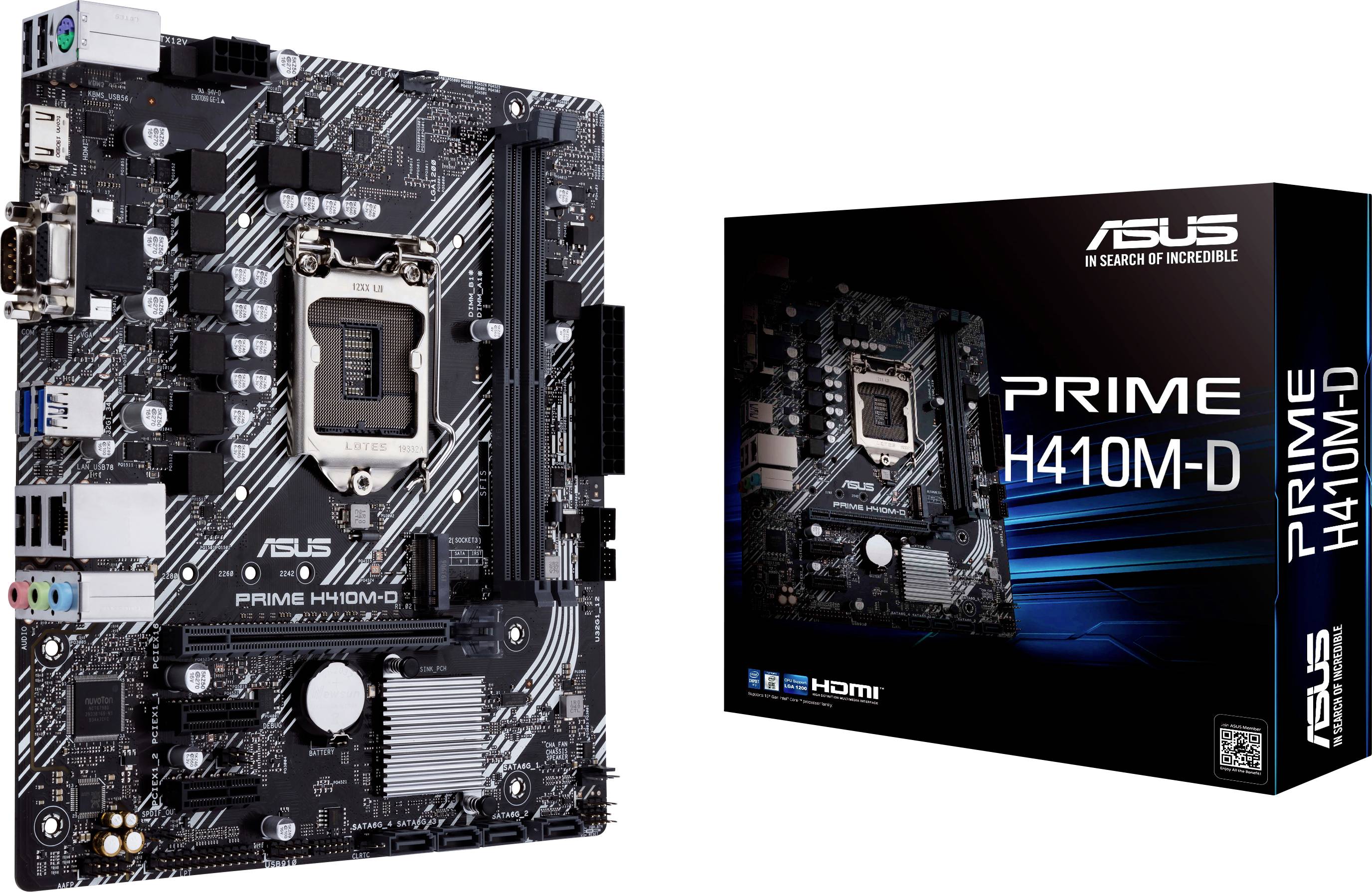 Asus PRIME H410M-D Mainboard Sockel (PC) Intel® 1200 Formfaktor (Details) Micro-ATX
