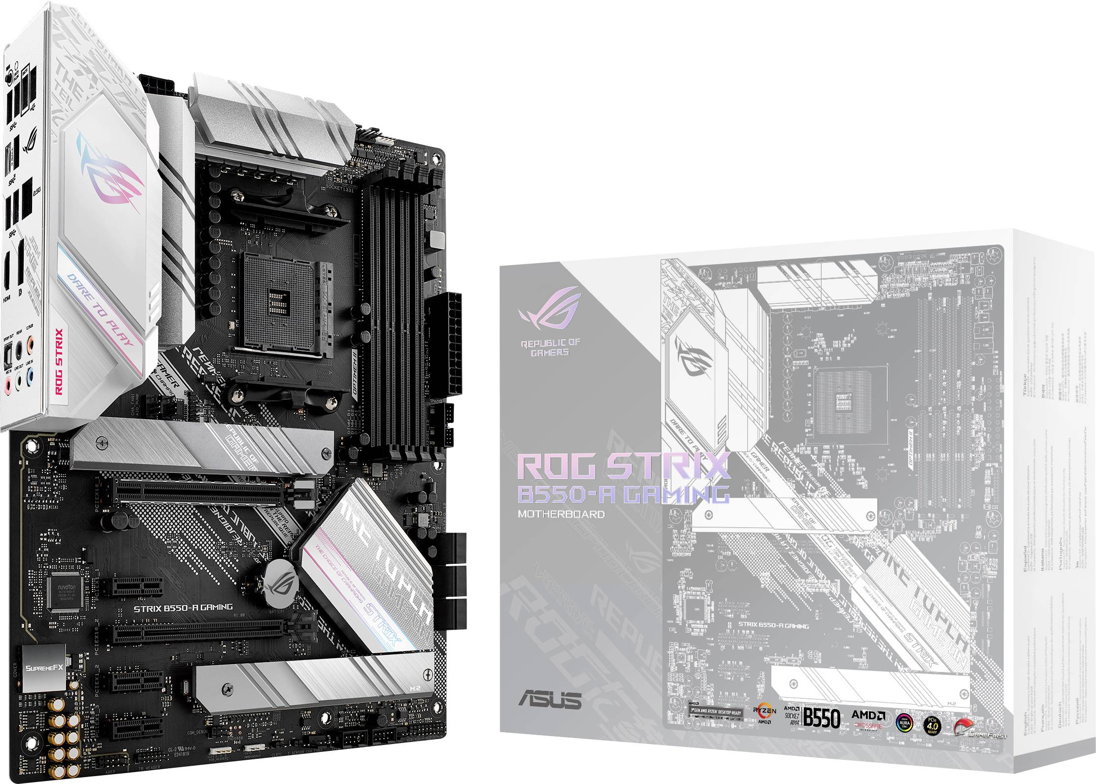 Asus ROG STRIX B550-A GAMING Mainboard Sockel (PC) AMD® AM4 Formfaktor (Details) ATX Mainboard-Chipsatz AMD® B550