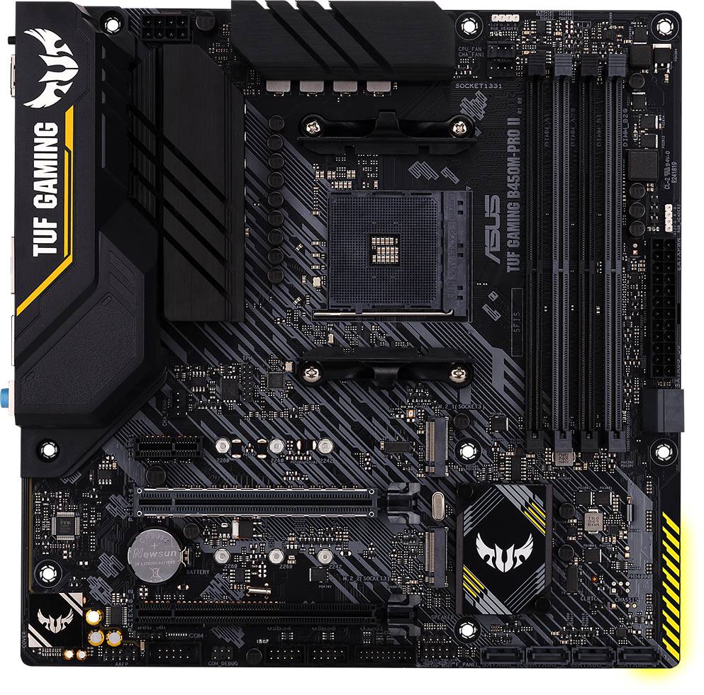 Asus TUF GAMING B450M-PRO II Mainboard Sockel (PC) AMD AM4 Formfaktor (Details) ATX Mainboard-Chipsatz AMD® B450