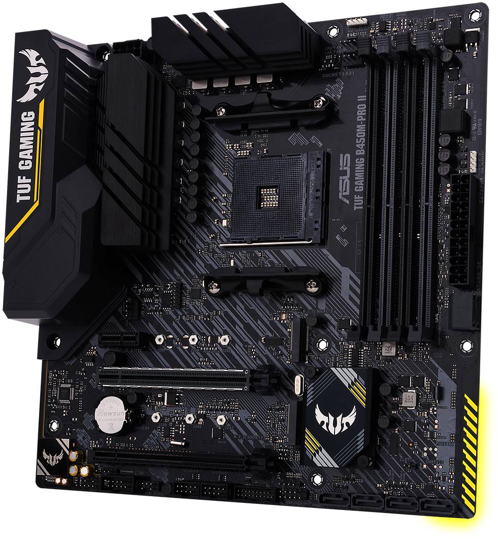 Asus TUF GAMING B450M-PRO II Mainboard Sockel (PC) AMD AM4 Formfaktor (Details) ATX Mainboard-Chipsatz AMD® B450