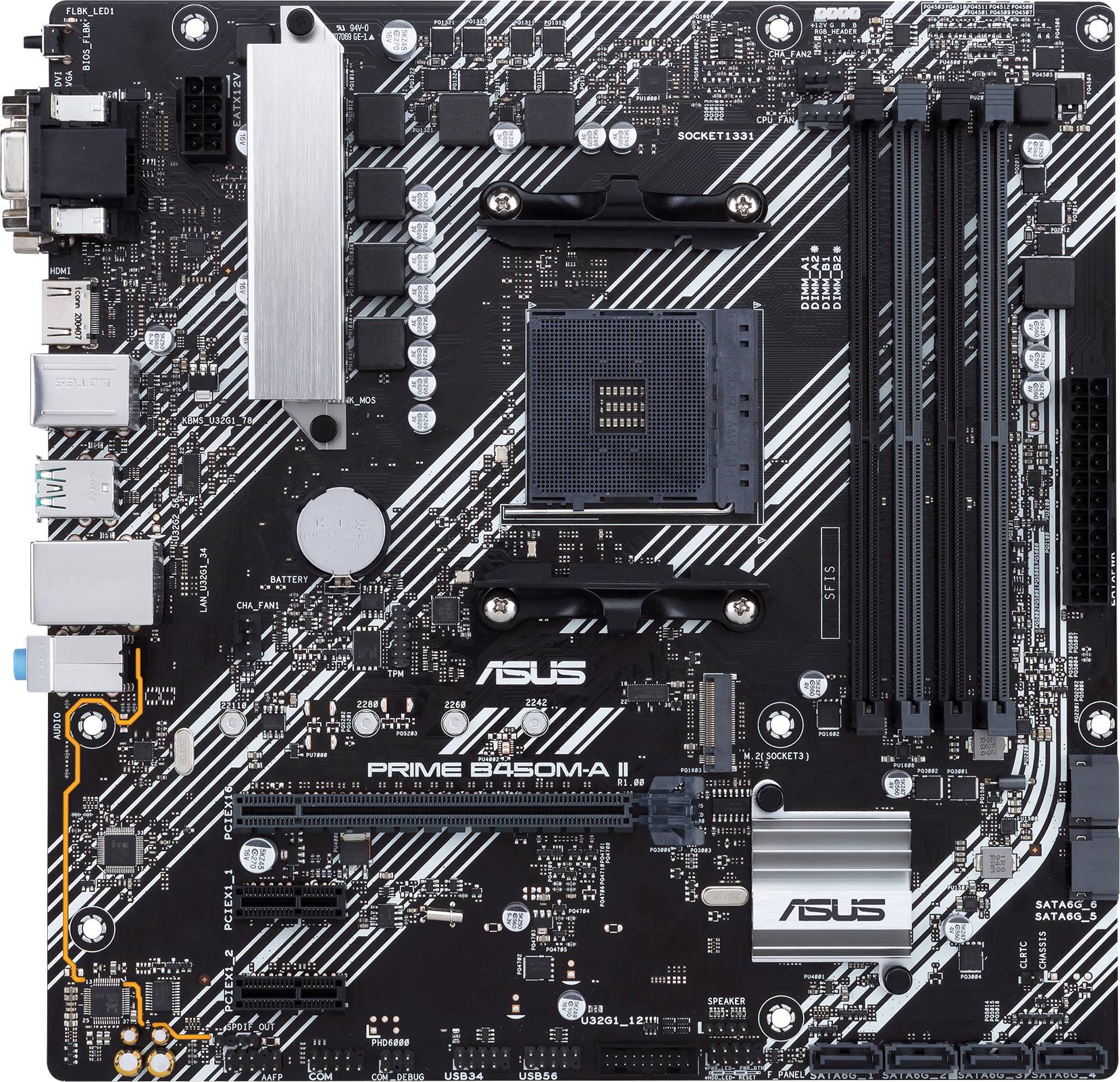 Asus PRIME B450M-A II Mainboard Sockel (PC) AMD® AM4 Formfaktor (Details) Micro-ATX Mainboard-Chipsatz AMD® B450