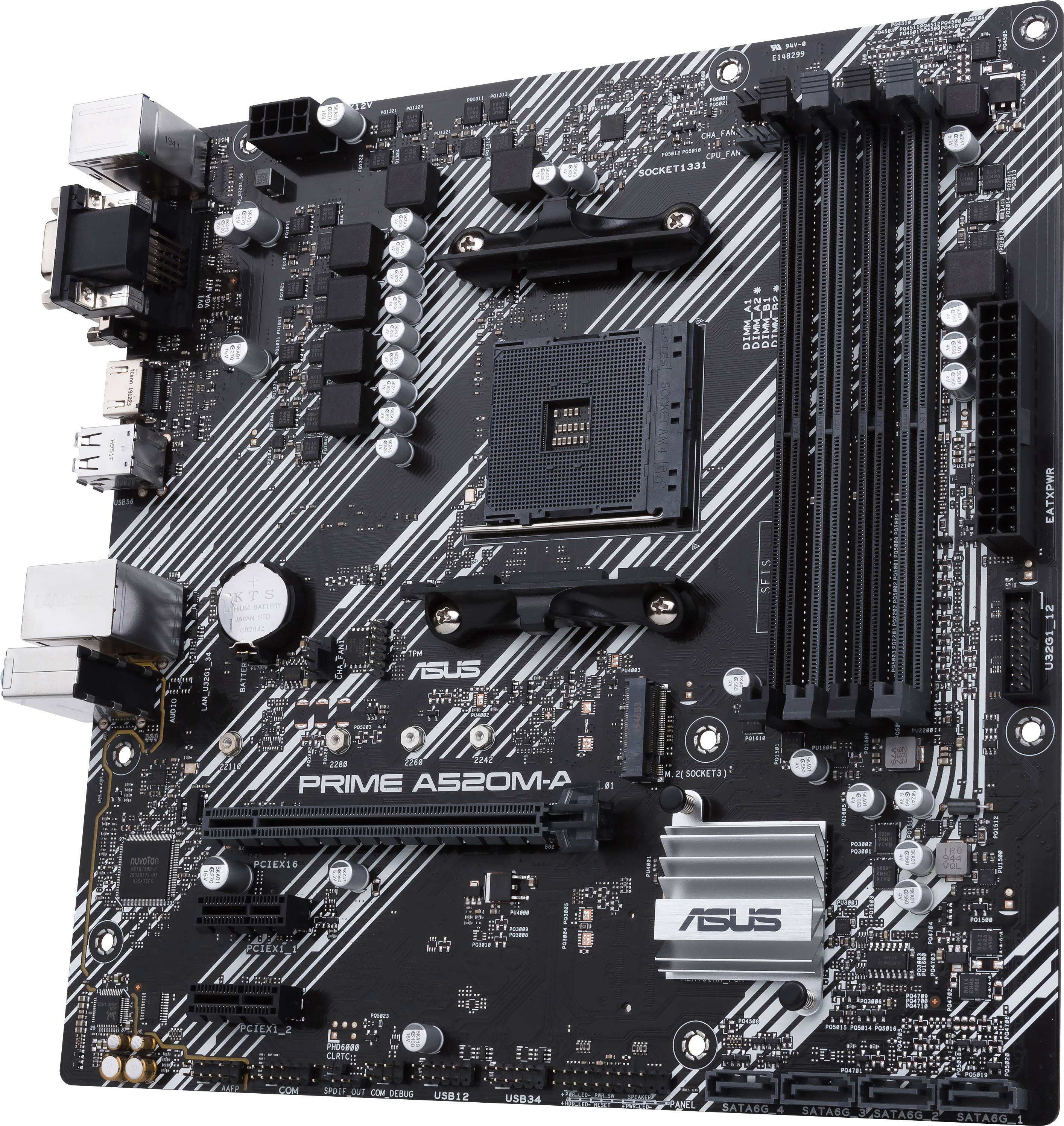 Asus PRIME A520M-A Mainboard Sockel (PC) AMD AM4 Formfaktor (Details) Micro-ATX