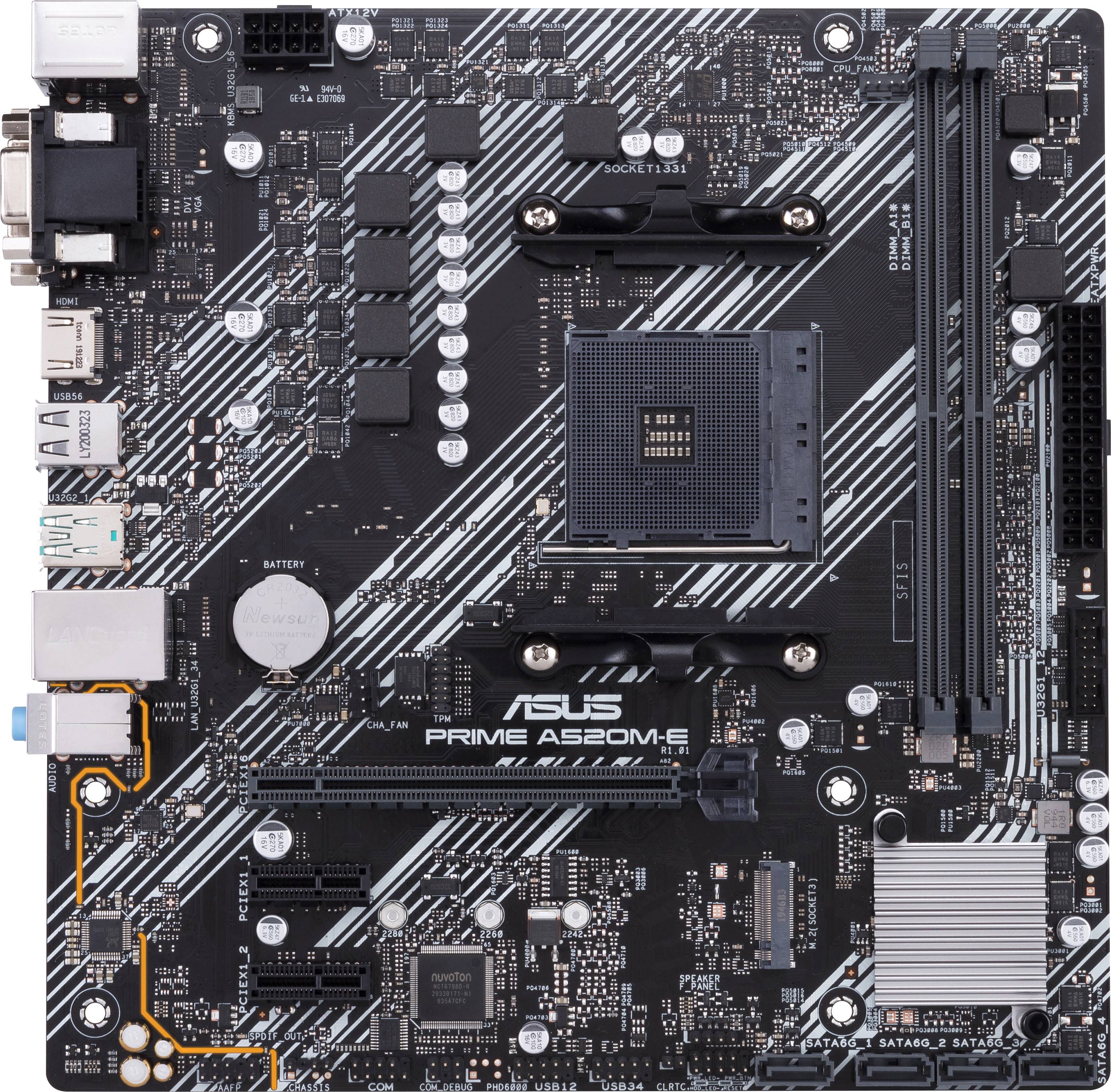 Asus PRIME A520M-E Mainboard Sockel (PC) AMD AM4 Formfaktor (Details) Micro-ATX