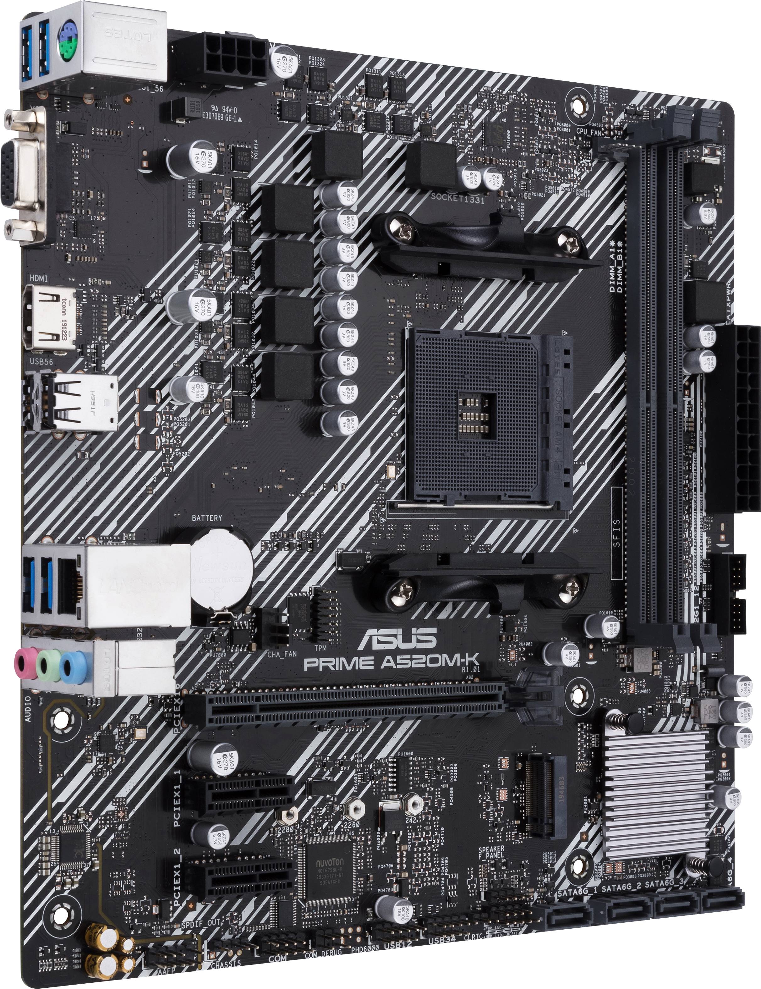 Asus PRIME A520M-K Mainboard Sockel (PC) AMD® AM4 Formfaktor (Details) Micro-ATX