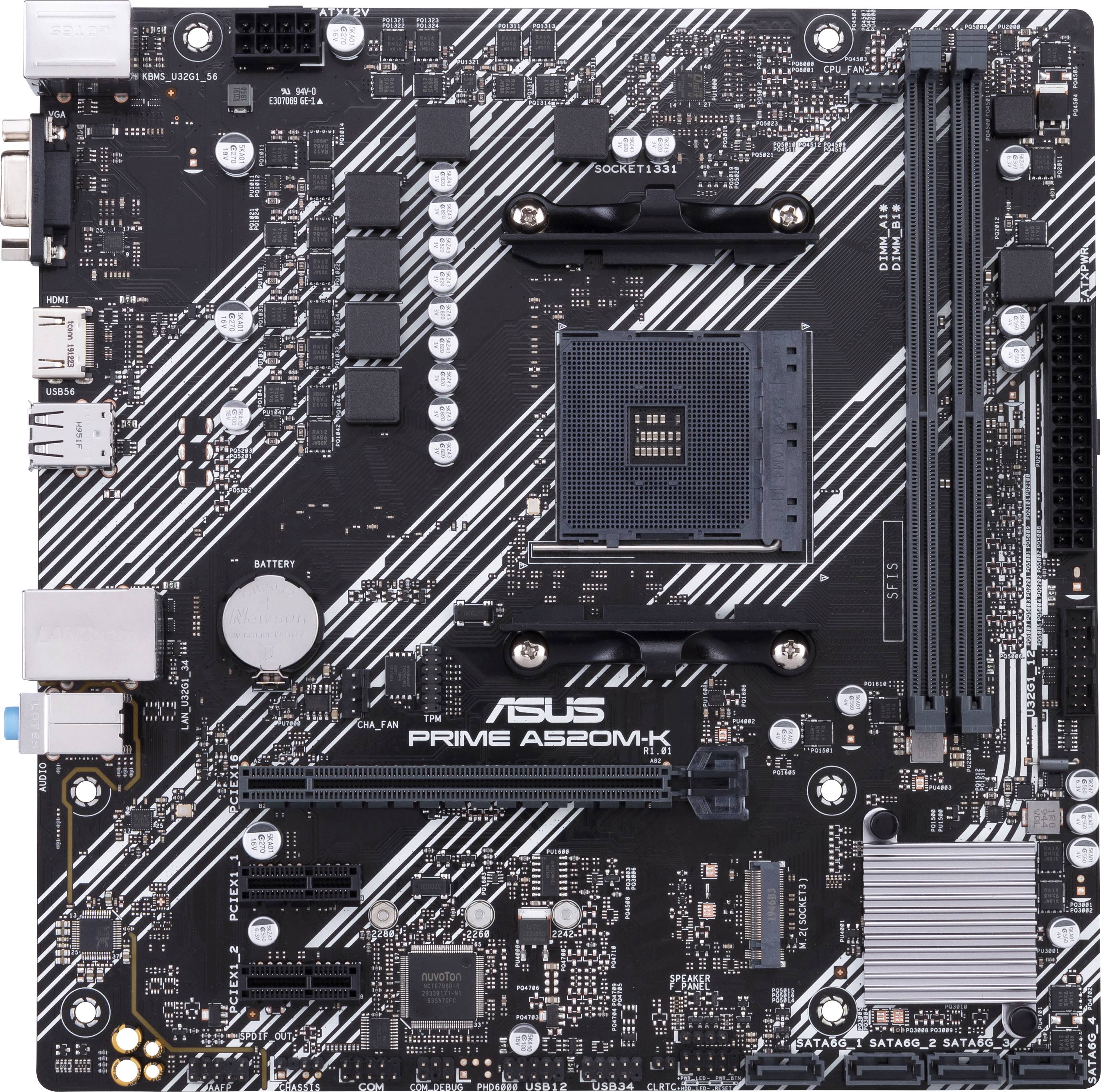 Asus PRIME A520M-K Mainboard Sockel (PC) AMD® AM4 Formfaktor (Details) Micro-ATX