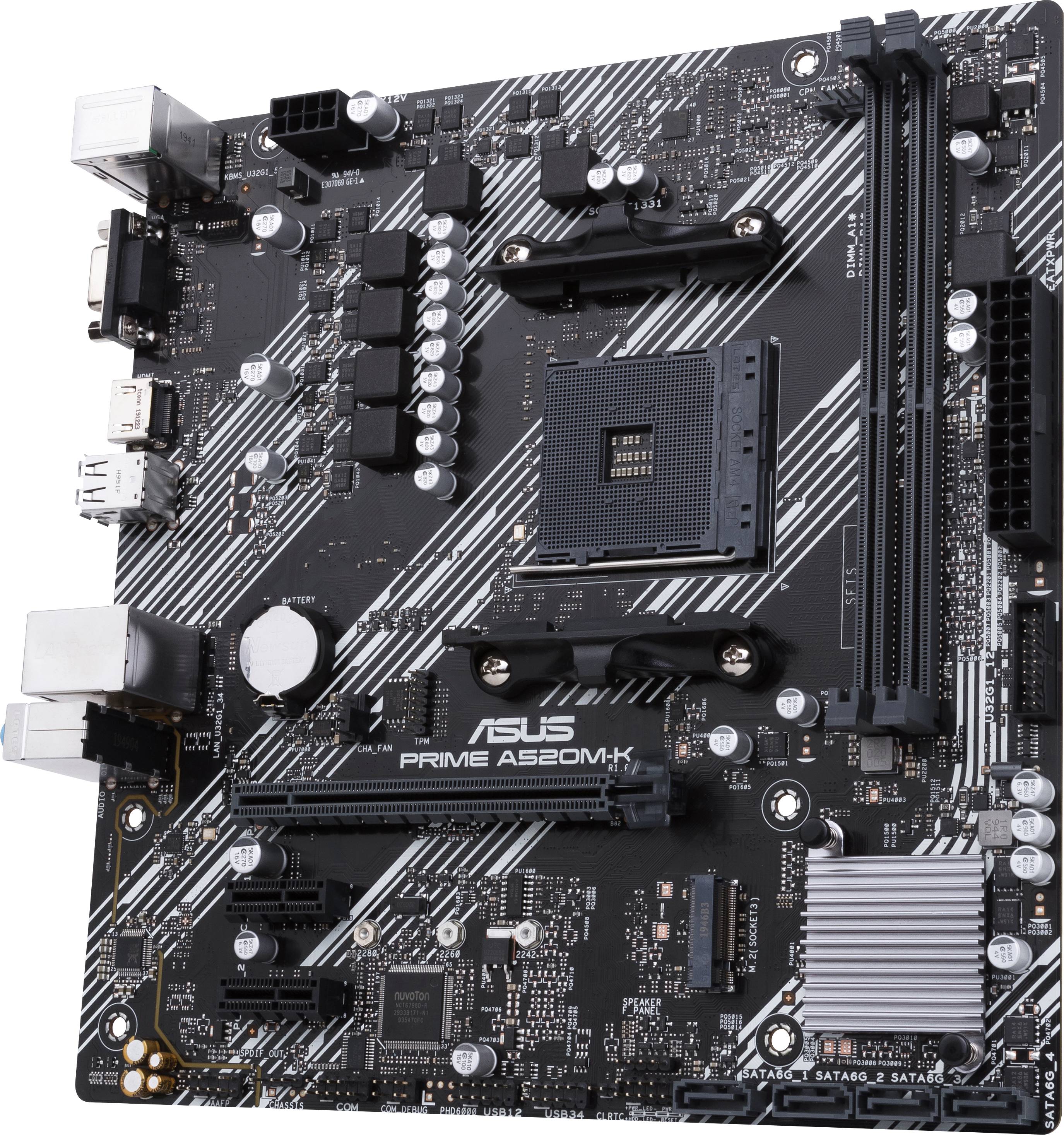 Asus PRIME A520M-K Mainboard Sockel (PC) AMD® AM4 Formfaktor (Details) Micro-ATX