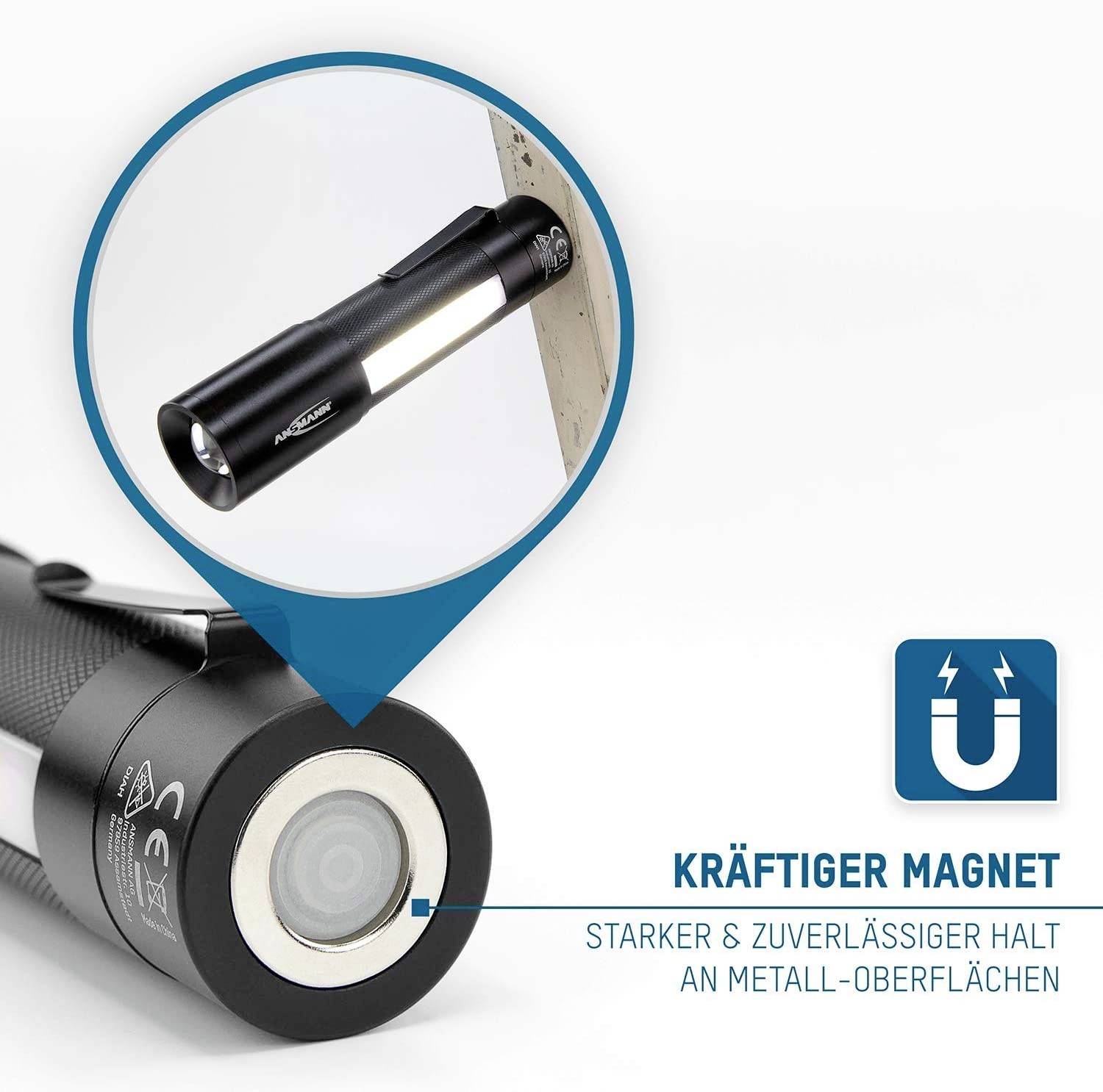 Ansmann 2x 1600-00248 Taschenlampe mit Gürtelclip, mit Handschlaufe 340g