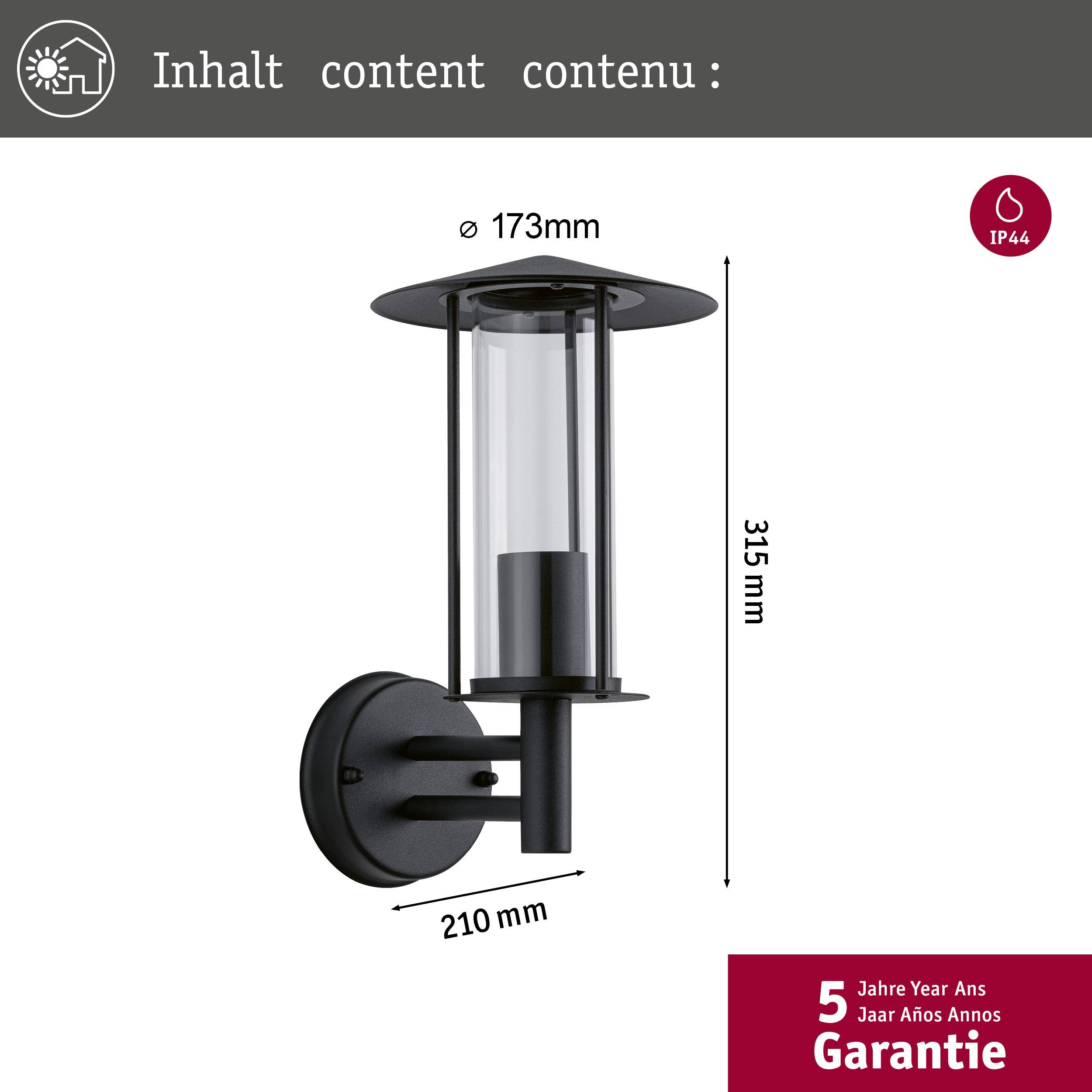 Paulmann 94398 Wandleuchte E27 Dunkelgrau