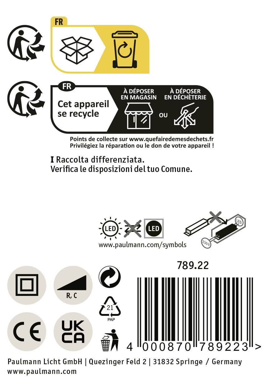 Paulmann 78922 LED-Wandleuchte LED 13.00W Chrom