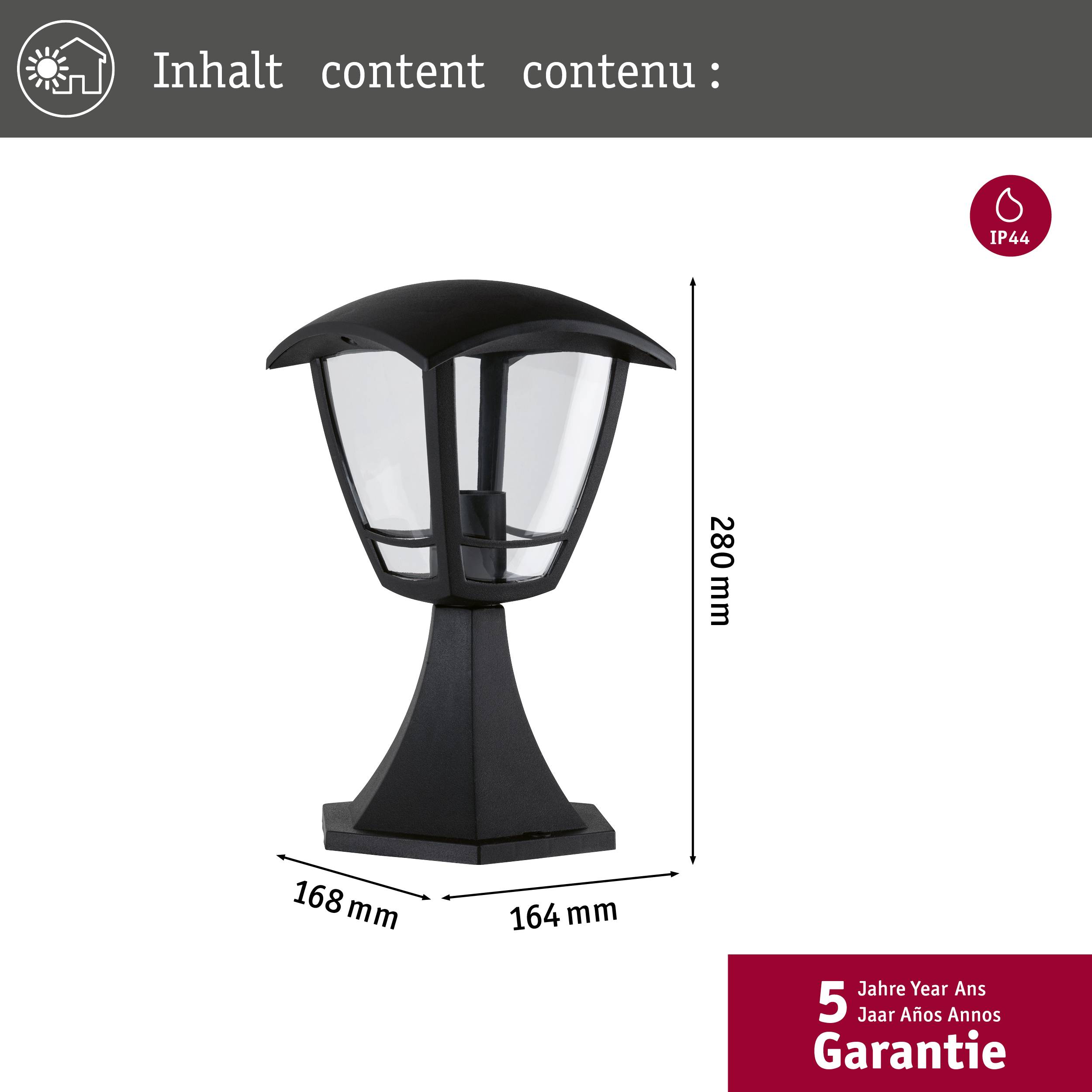 Paulmann 94393 Wandleuchte E27 Klar, Schwarz