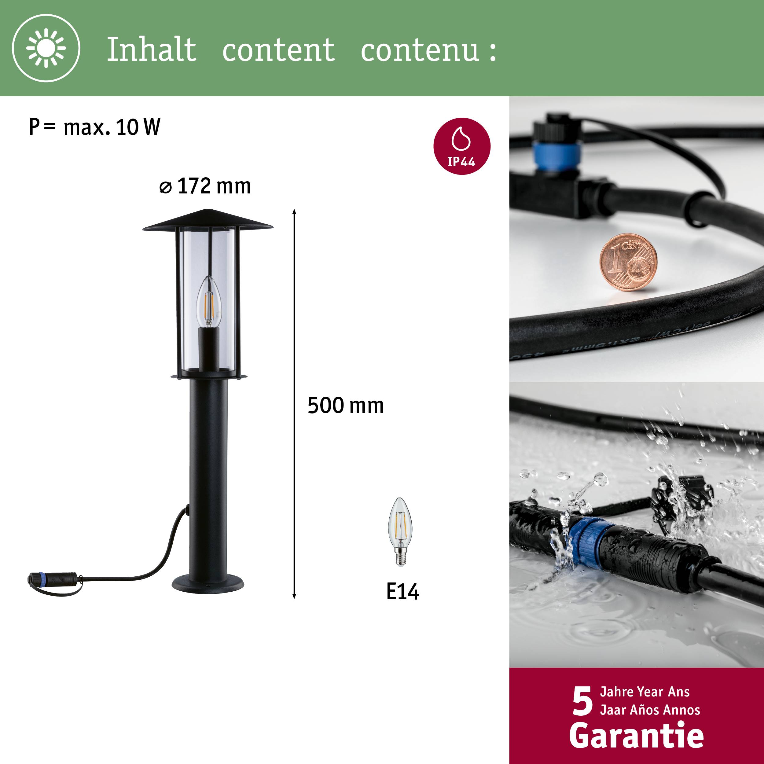 Paulmann Poller Classic 94322 Beleuchtungssystem Plug & Shine 2W Anthrazit