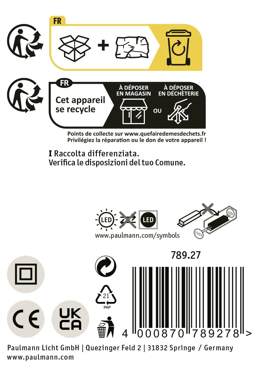 Paulmann LED-Bad-Einbaupanel 24W IP44 Chrom