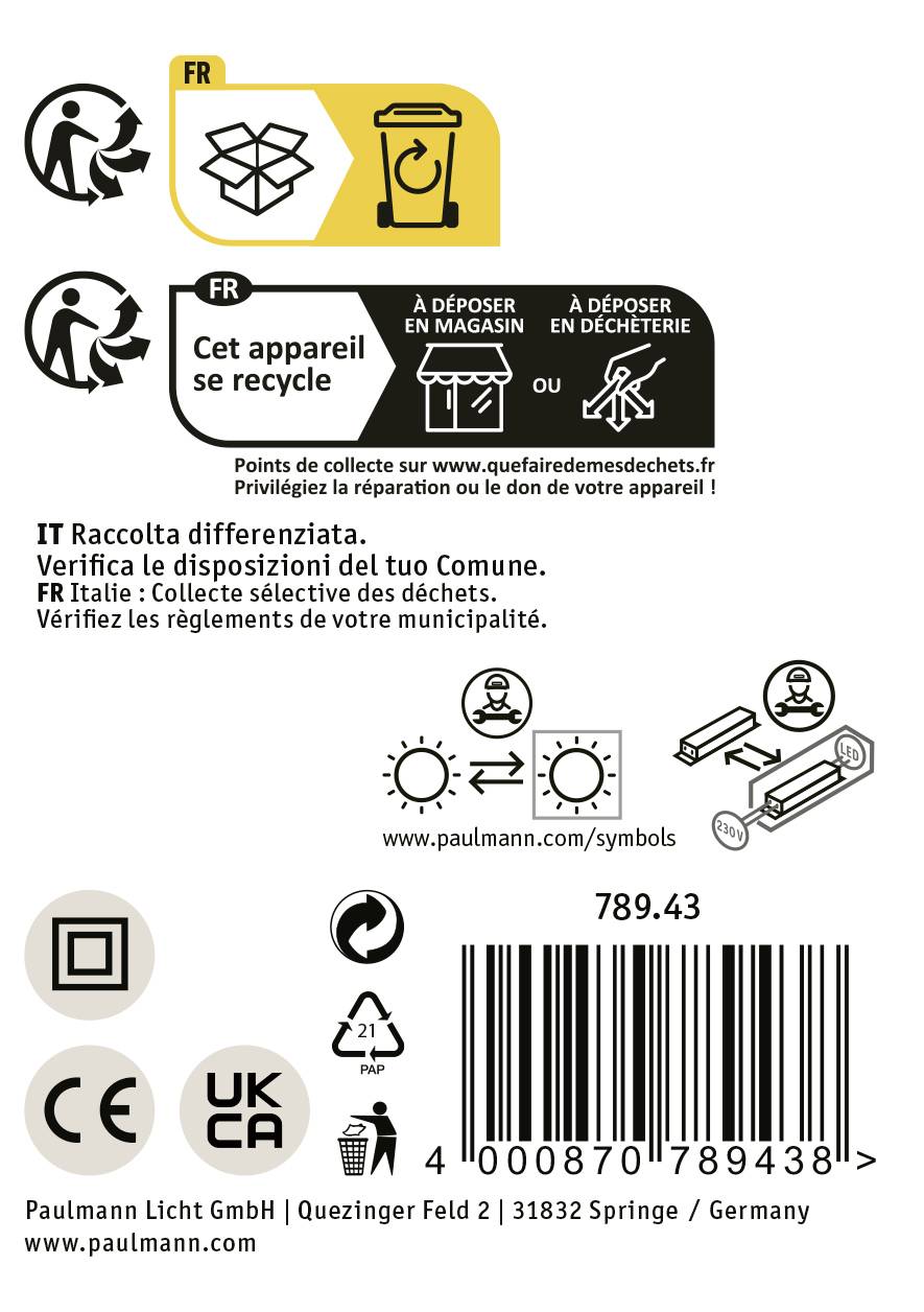 Paulmann 78943 LED-Spiegelleuchte 6.5W Warmweiß Chrom