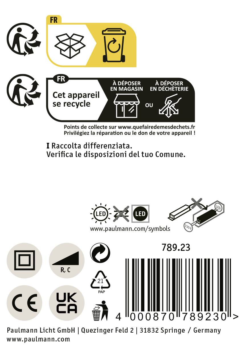Paulmann LED-Bad-Einbaupanel 13W IP44 Weiß