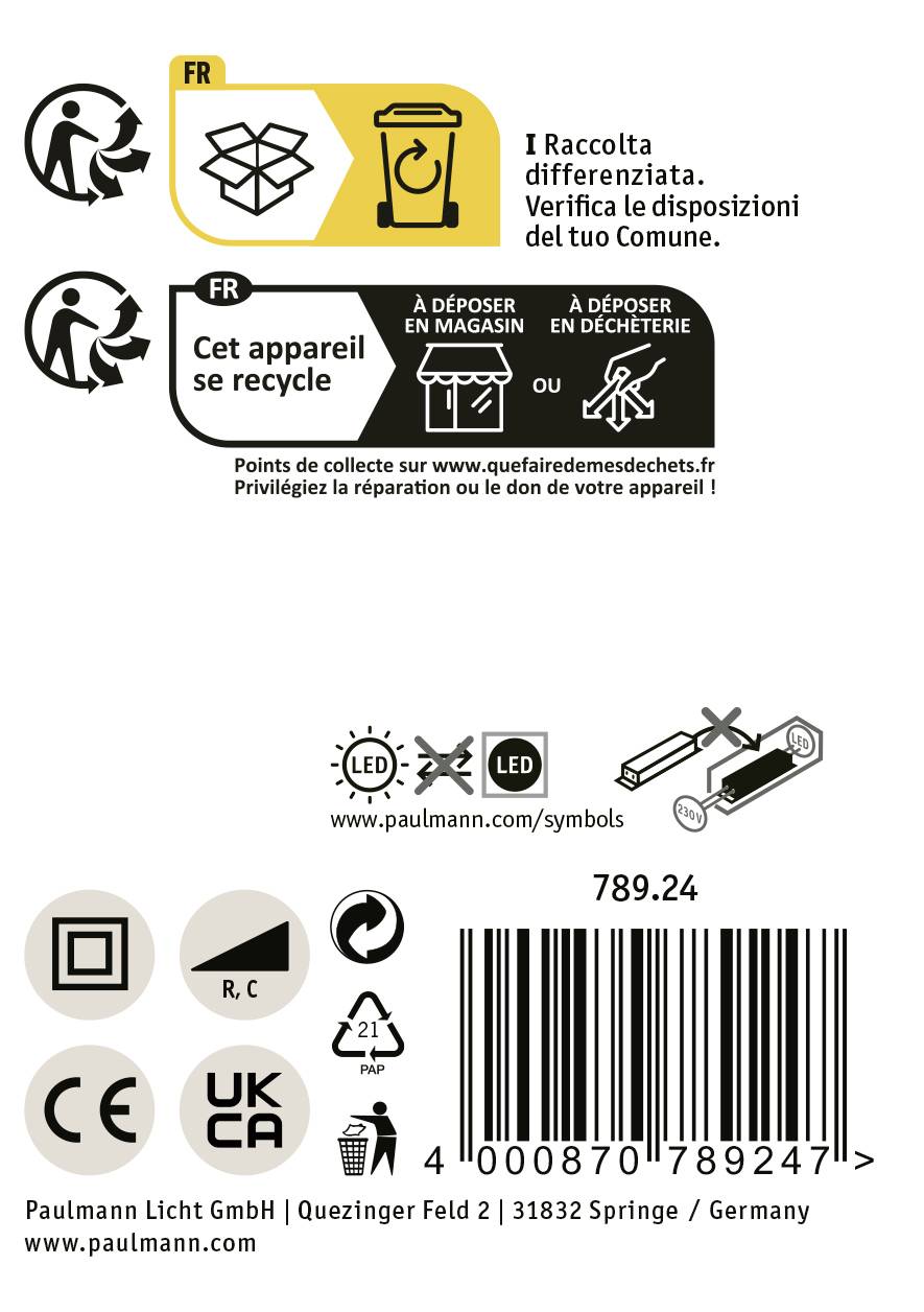 Paulmann LED-Bad-Einbaupanel 13W IP44 (Deckenmontage) Weiß