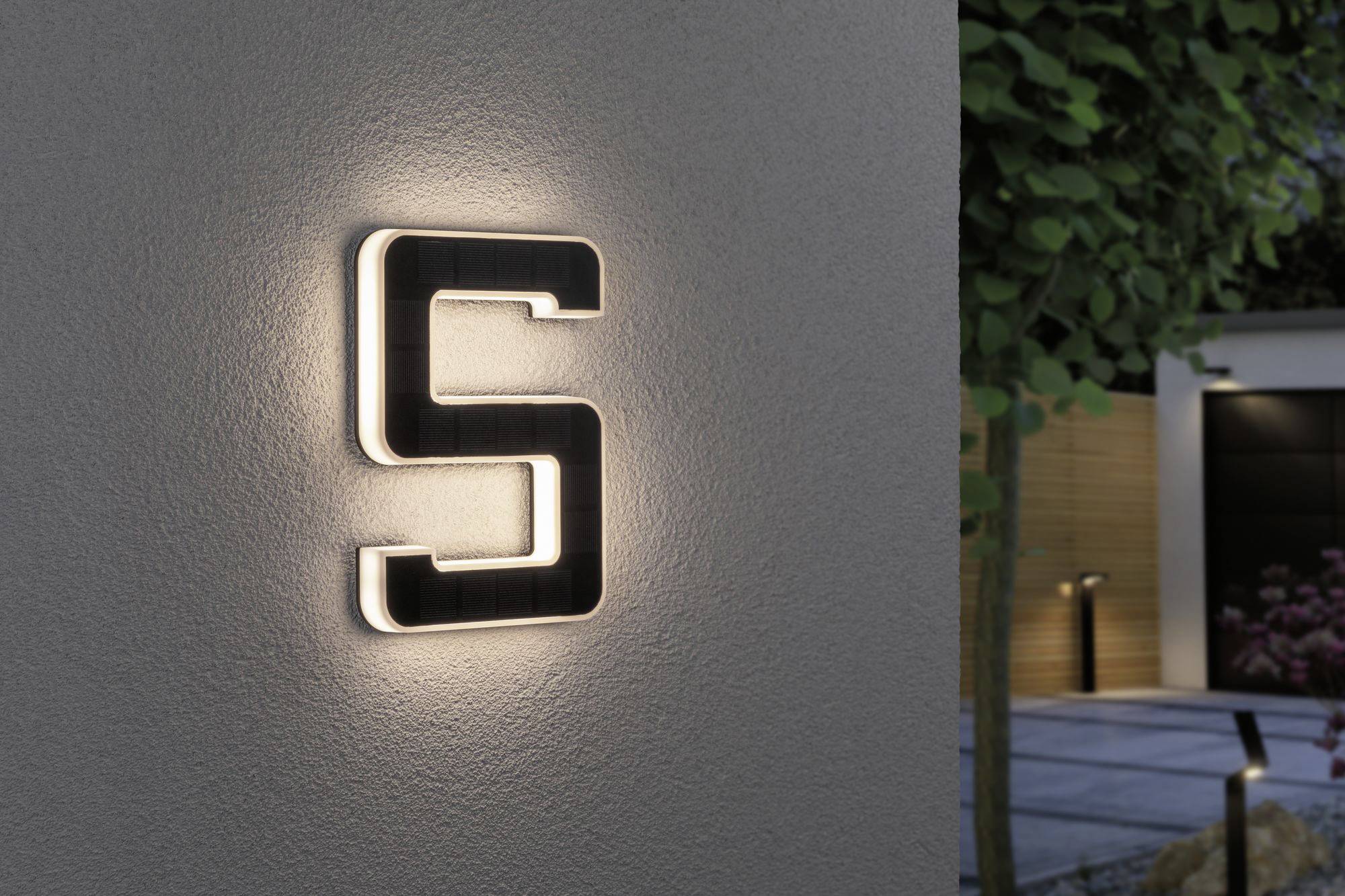 Paulmann 79846 Solar-Hausnummernleuchte 0.20W Warmweiß Schwarz