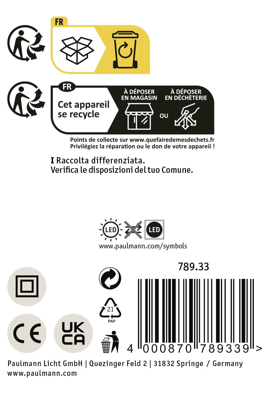 Paulmann 78933 LED-Spiegelleuchte 3.3W Warmweiß Chrom, Weiß