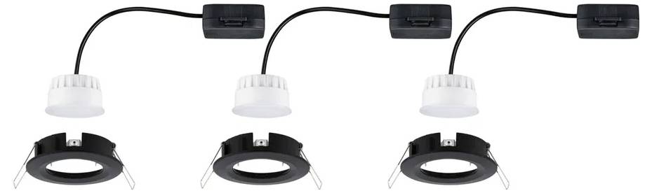Paulmann 94473 LED-Einbauleuchte 3er Set LED 18W Schwarz (matt)