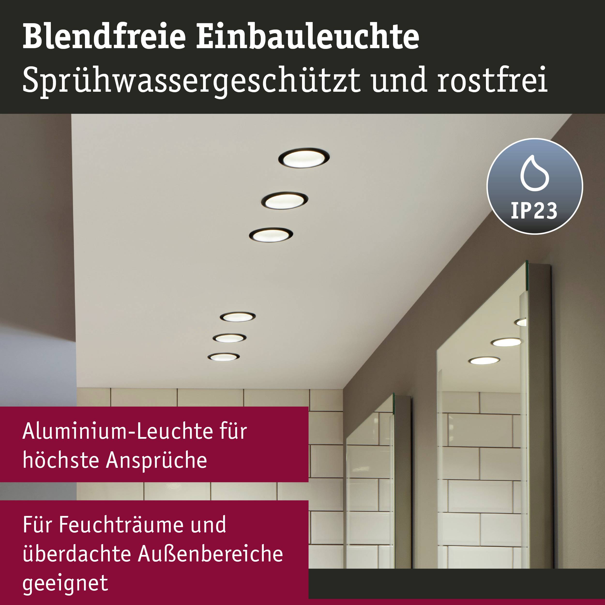 Paulmann 93394 LED-Einbauleuchte GU10 Weiß, Schwarz (matt)