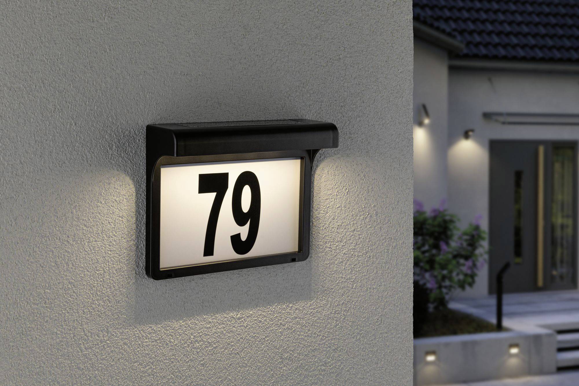 Paulmann 95388 Solar-Hausnummernleuchte 0.05W Warmweiß Schwarz