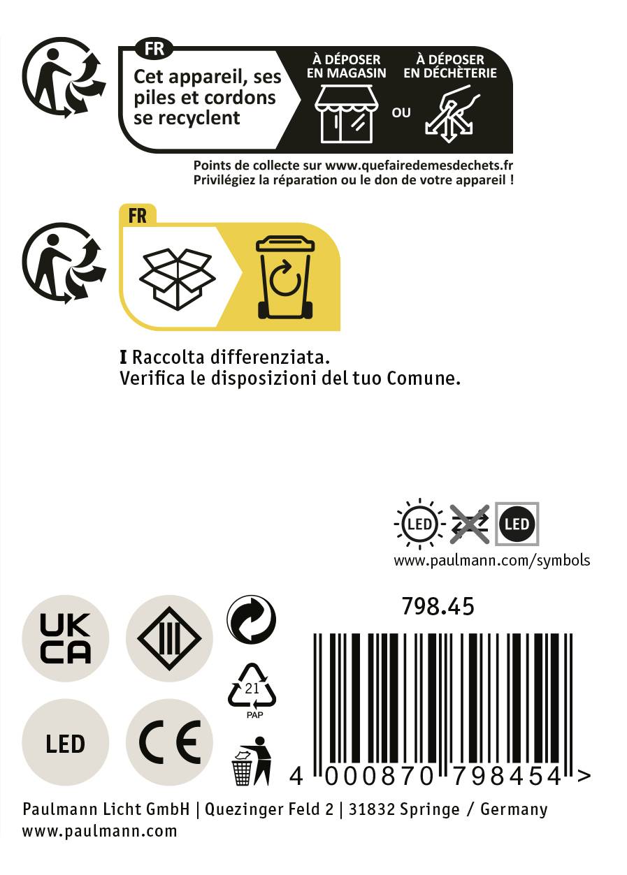 Paulmann 79845 Solar-Hausnummernleuchte 0.20W Warmweiß Schwarz