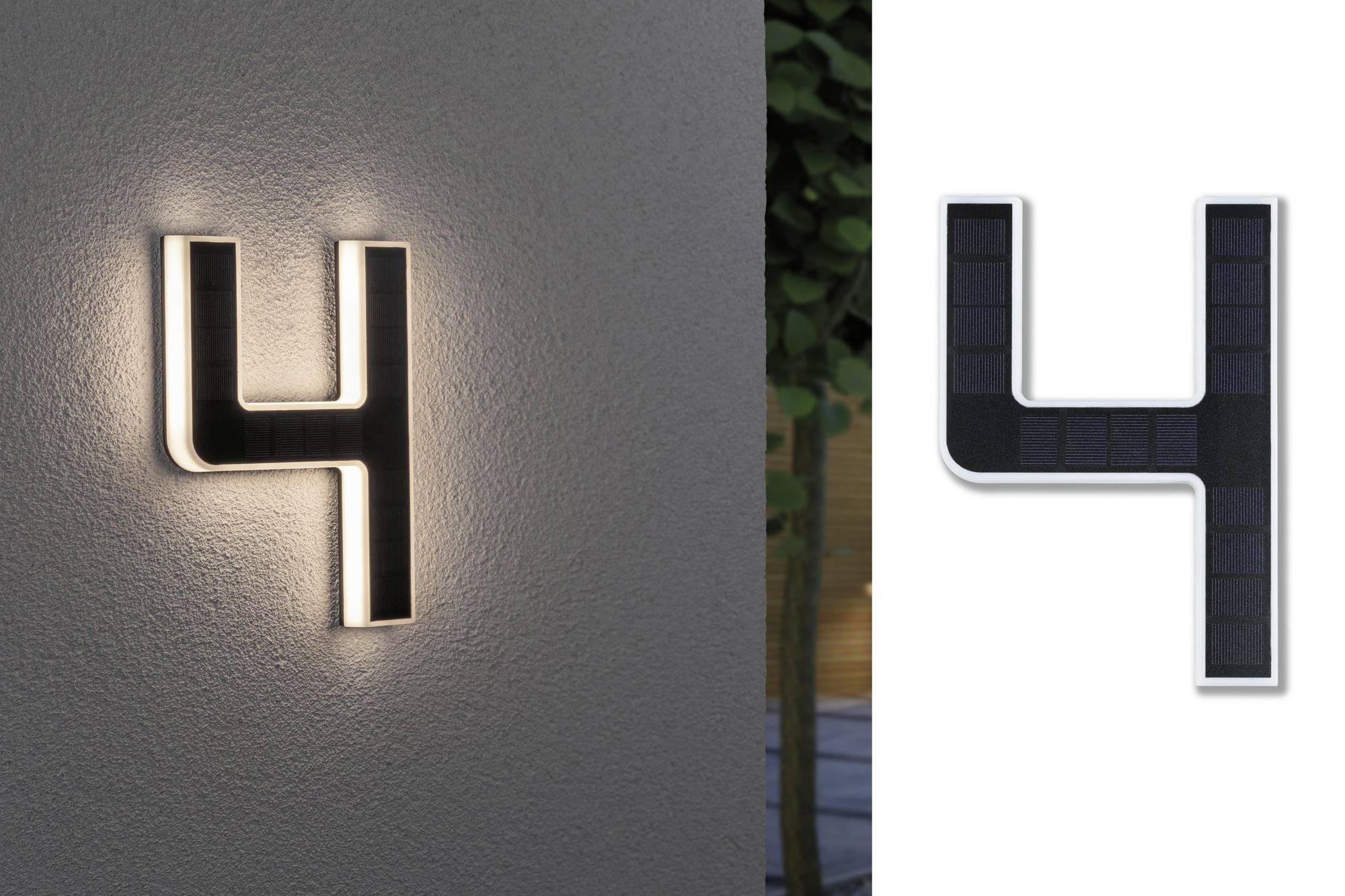 Paulmann 79845 Solar-Hausnummernleuchte 0.20 W Warmweiß Schwarz