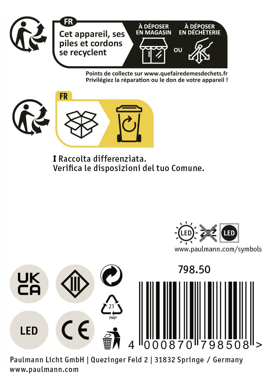 Paulmann 79850 Solar-Hausnummernleuchte 0.20W Warmweiß Schwarz