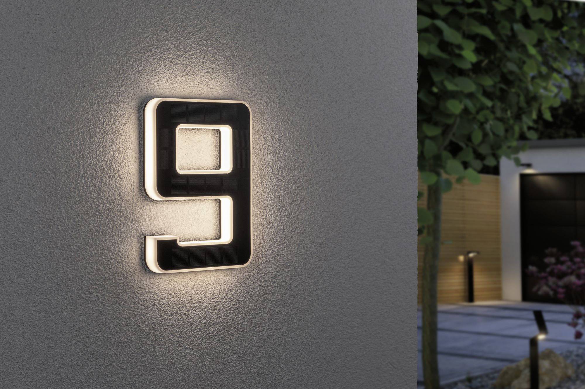 Paulmann 79850 Solar-Hausnummernleuchte 0.20W Warmweiß Schwarz