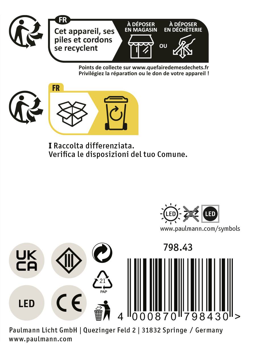 Paulmann 79843 Solar-Hausnummernleuchte 0.20W Warmweiß Schwarz