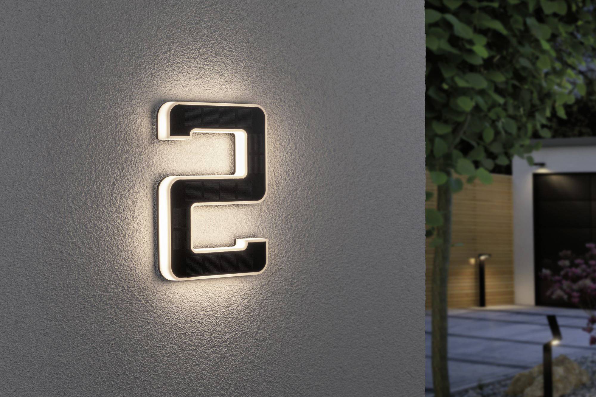 Paulmann 79843 Solar-Hausnummernleuchte 0.20W Warmweiß Schwarz