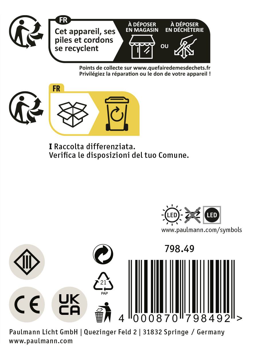 Paulmann 79849 Solar-Hausnummernleuchte 0.20W Warmweiß Schwarz