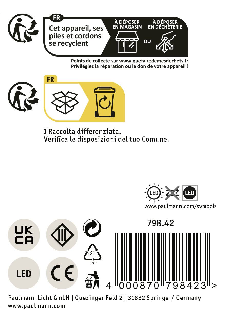 Paulmann 79842 Solar-Hausnummernleuchte 0.20W Warmweiß Schwarz