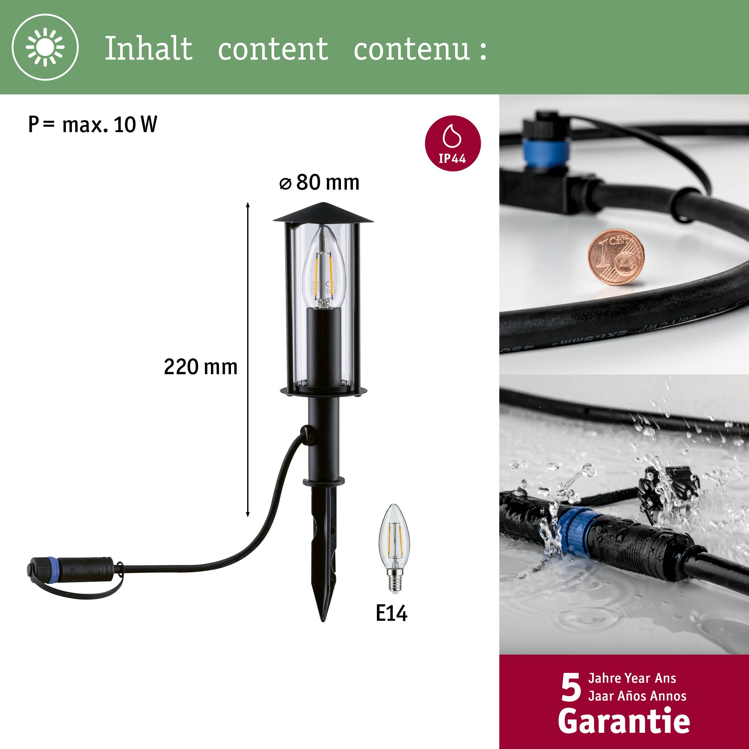 Paulmann Minipoller Classic 94323 Beleuchtungssystem Plug & Shine LED 2W Anthrazit