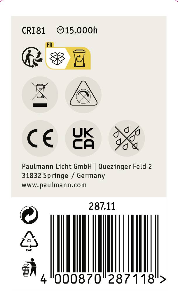 Paulmann 28711 LED EEK F (A - G) E14 Tropfenform 2.6W = 26W Gold (Ø x H) 45mm x 78mm 1St.