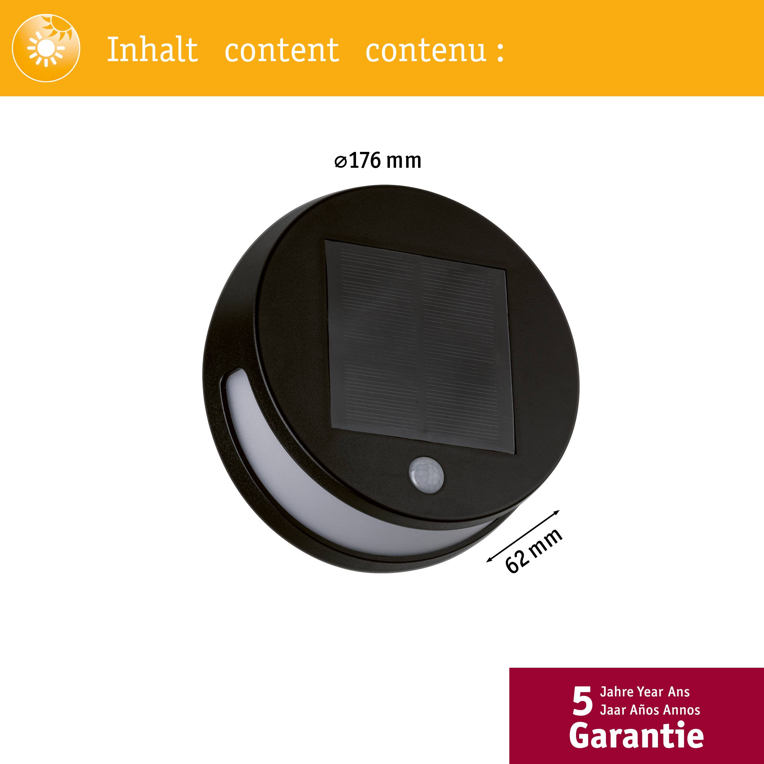 Paulmann 94265 Solar-Wandlampe 3W Warmweiß Anthrazit