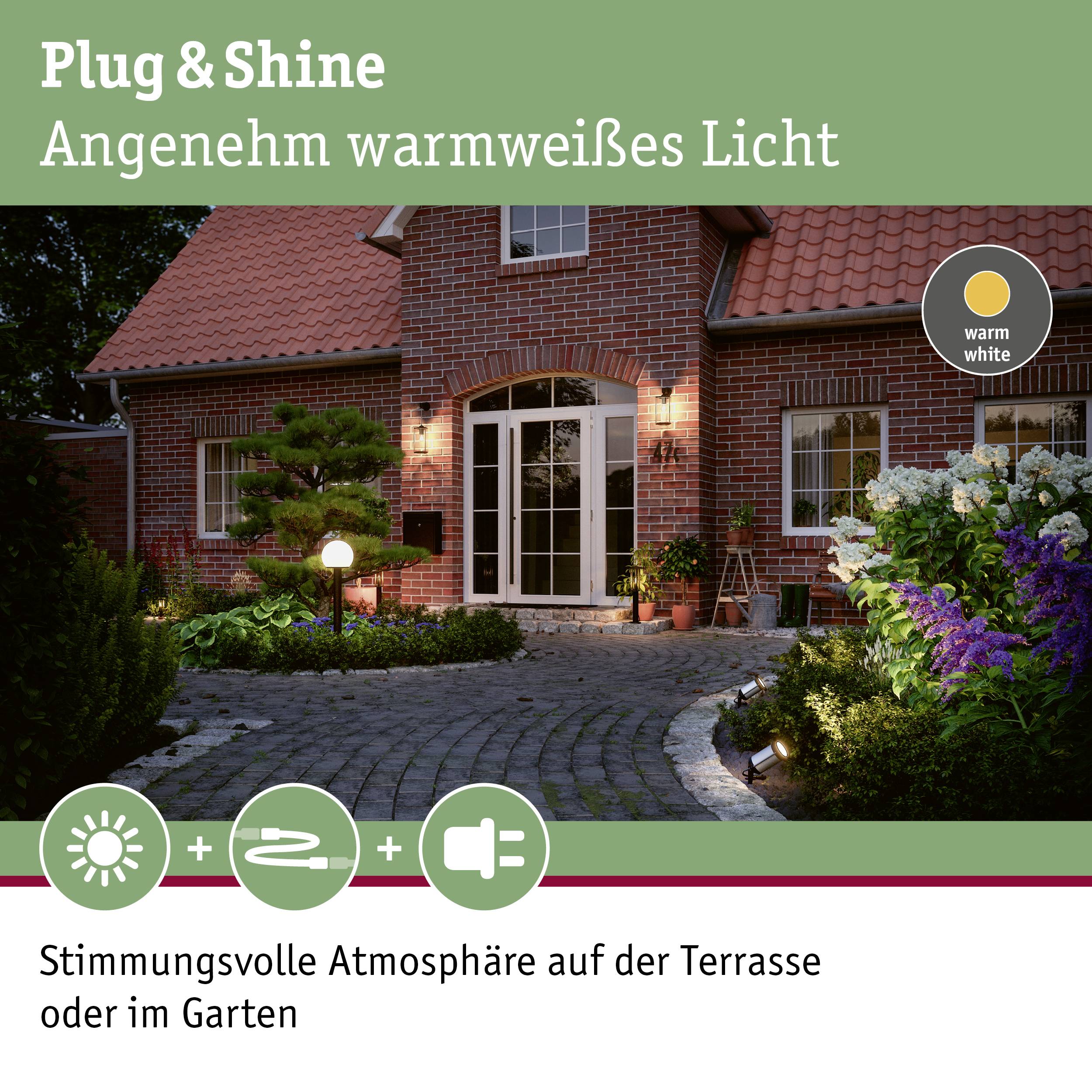 Paulmann Spot Classic 6W 94286 Beleuchtungssystem Plug & Shine LED 5.1 W Warmweiß Anthrazit