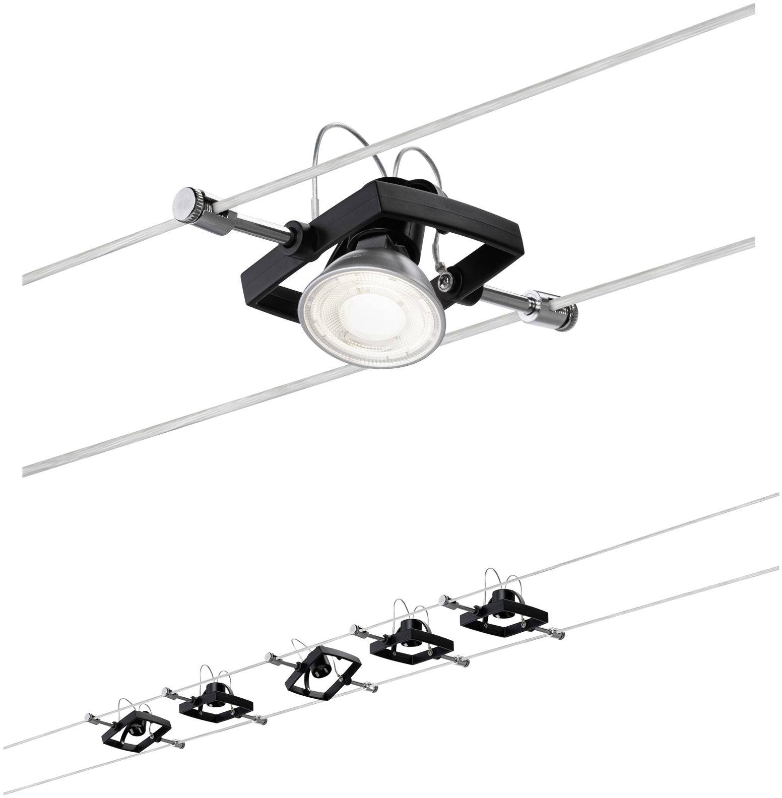 Paulmann Wire Set MacII Seil-Komplettsystem GU5.3 LED Schwarz (matt)