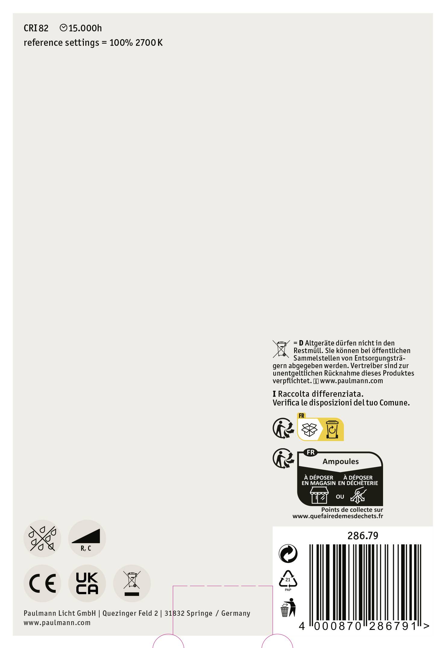 Paulmann 28679 LED EEK F (A - G) E27 Globeform 6.5W = 48W Warmweiß (Ø x H) 125mm x 174mm 1St.
