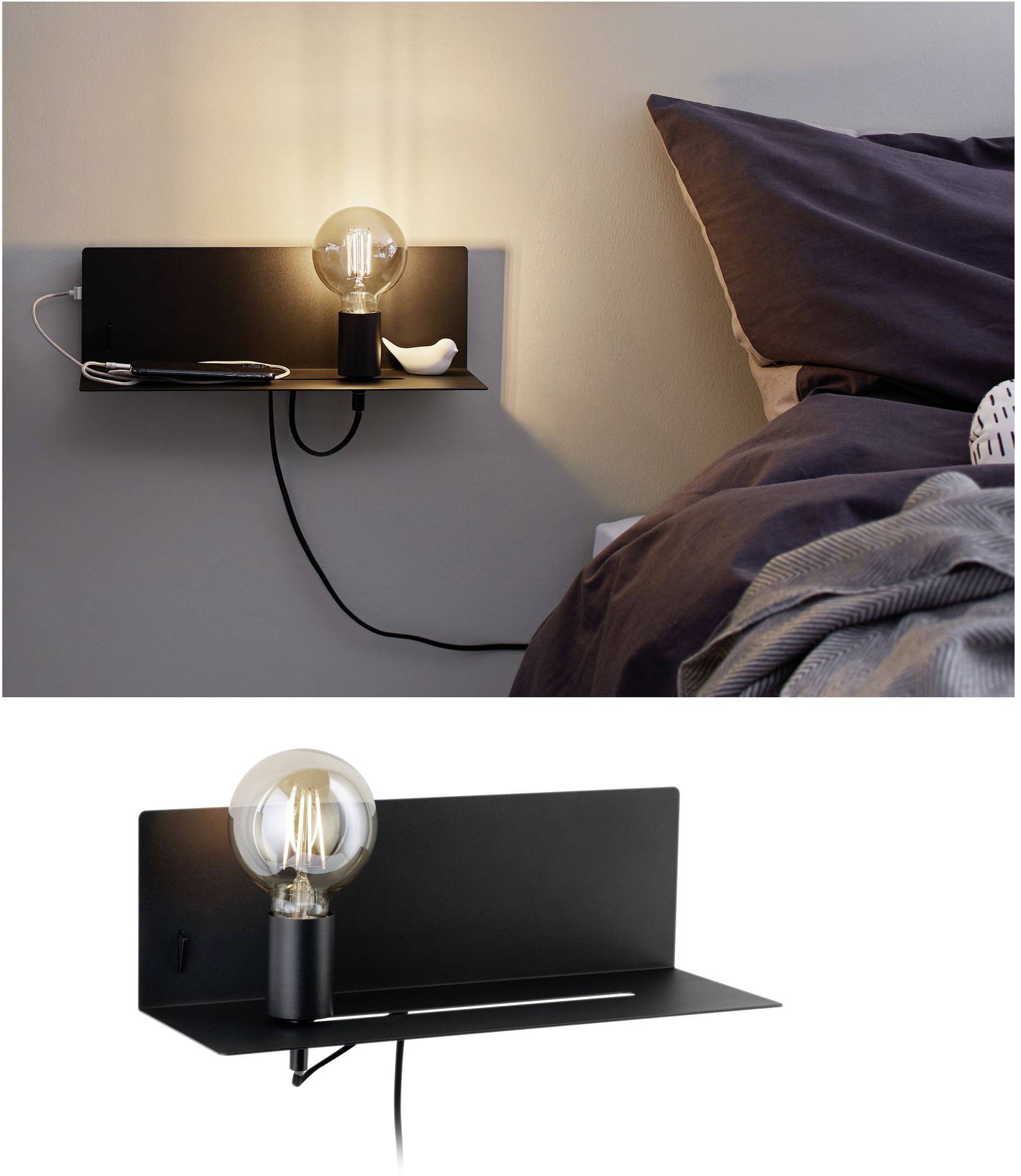 Paulmann Devara 78920 Wandleuchte E27 LED Schwarz