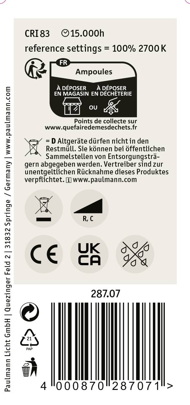 Paulmann 28707 LED EEK F (A - G) E14 Kerzenform 4.7 W = 39 W Warmweiß (Ø x H) 35 mm x 98 mm 1 St.