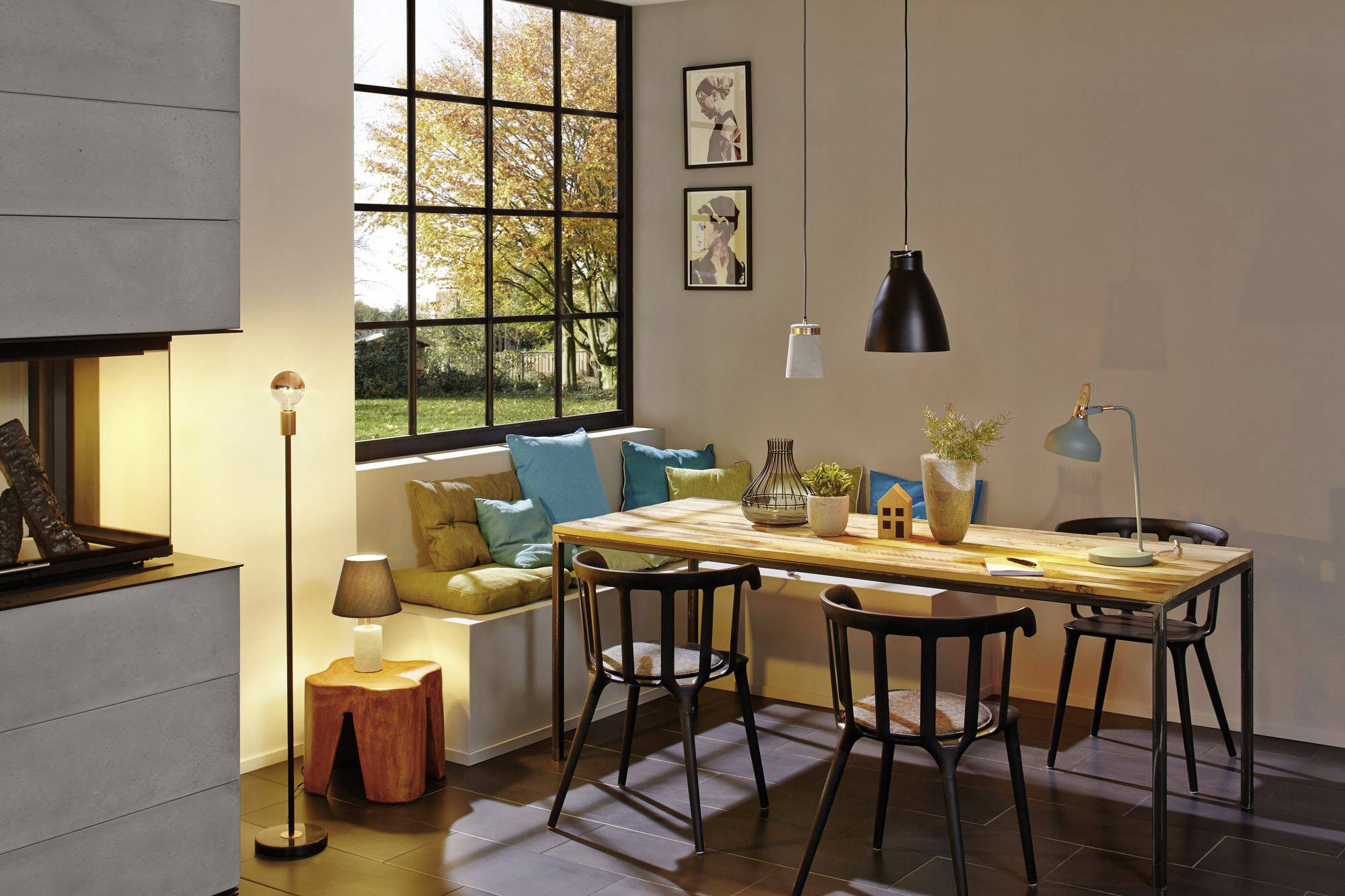 Paulmann Nordin 79751 Pendelleuchte LED E27 Schwarz, Marmor, Kupfer matt