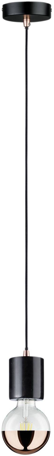 Paulmann Nordin 79751 Pendelleuchte LED E27 Schwarz, Marmor, Kupfer matt