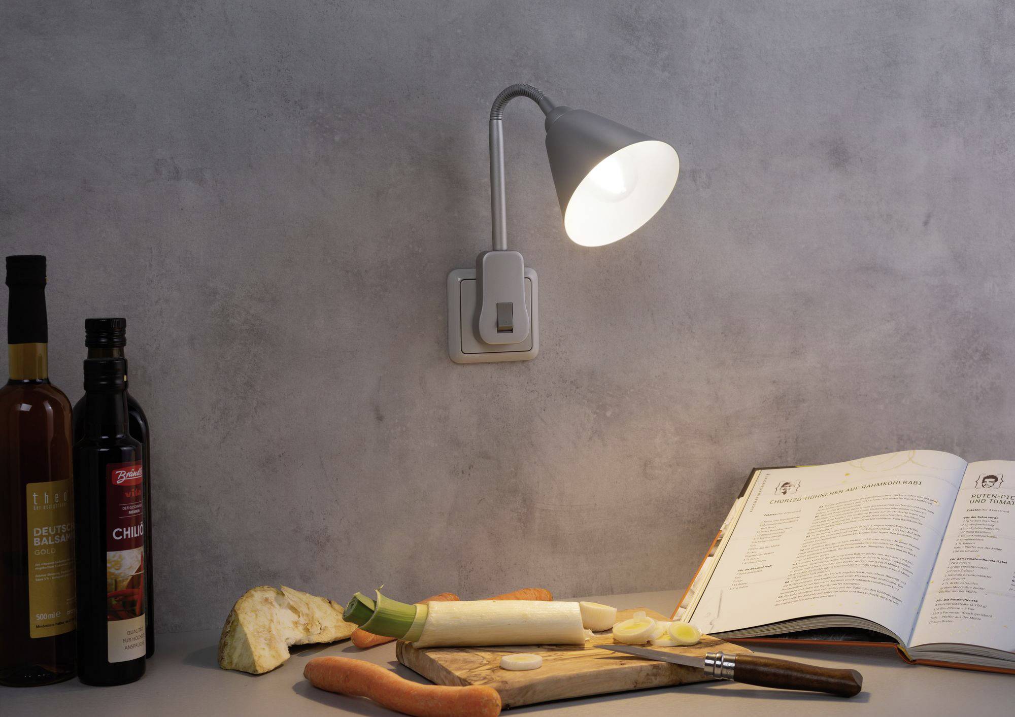 Paulmann Steckerl Junus Steckdosenlampe LED E14 Grau