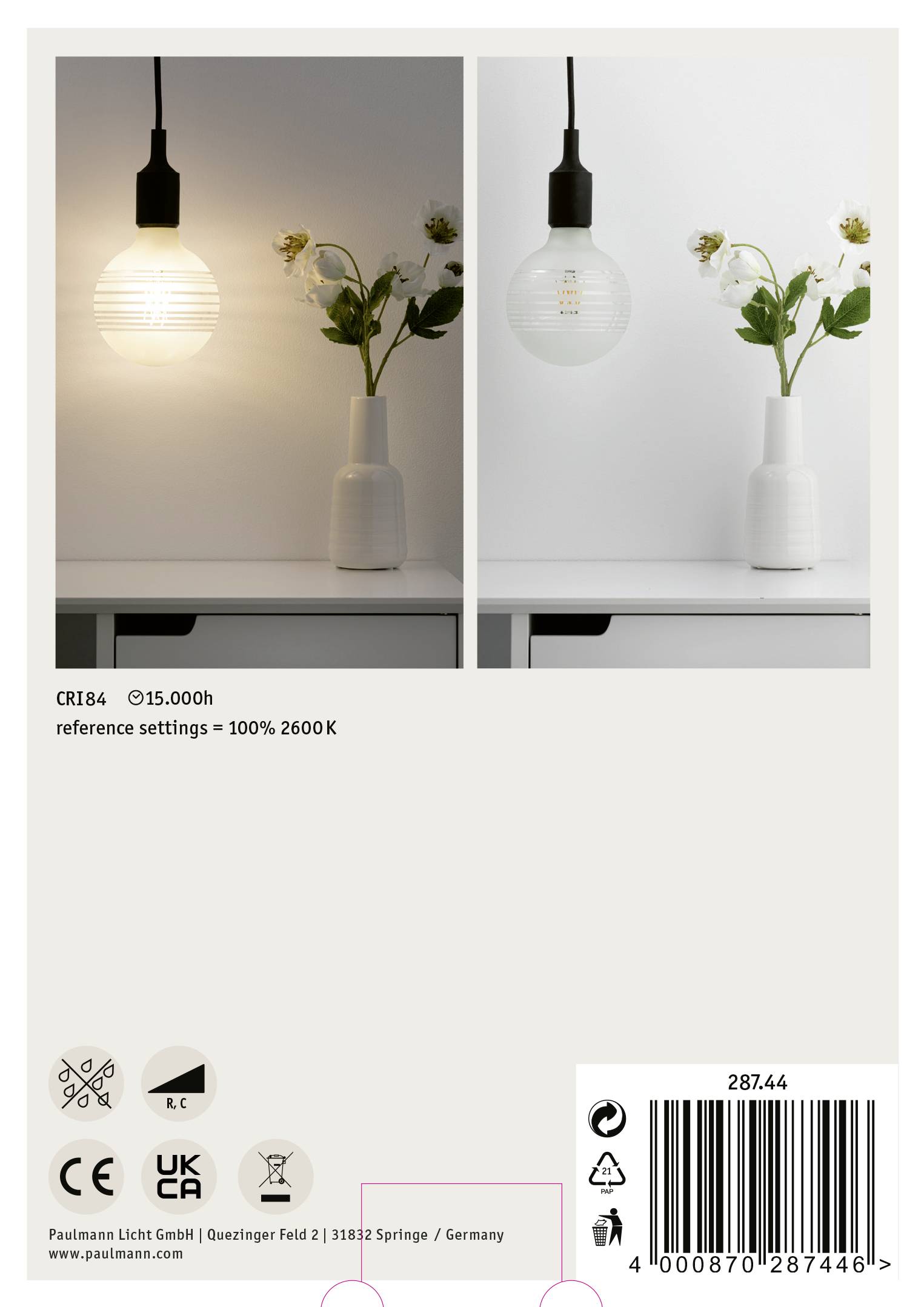 Paulmann 28744 LED EEK F (A - G) E27 Globeform 4.5 W = 40 W Gold (Ø x H) 125 mm x 170 mm 1 St.