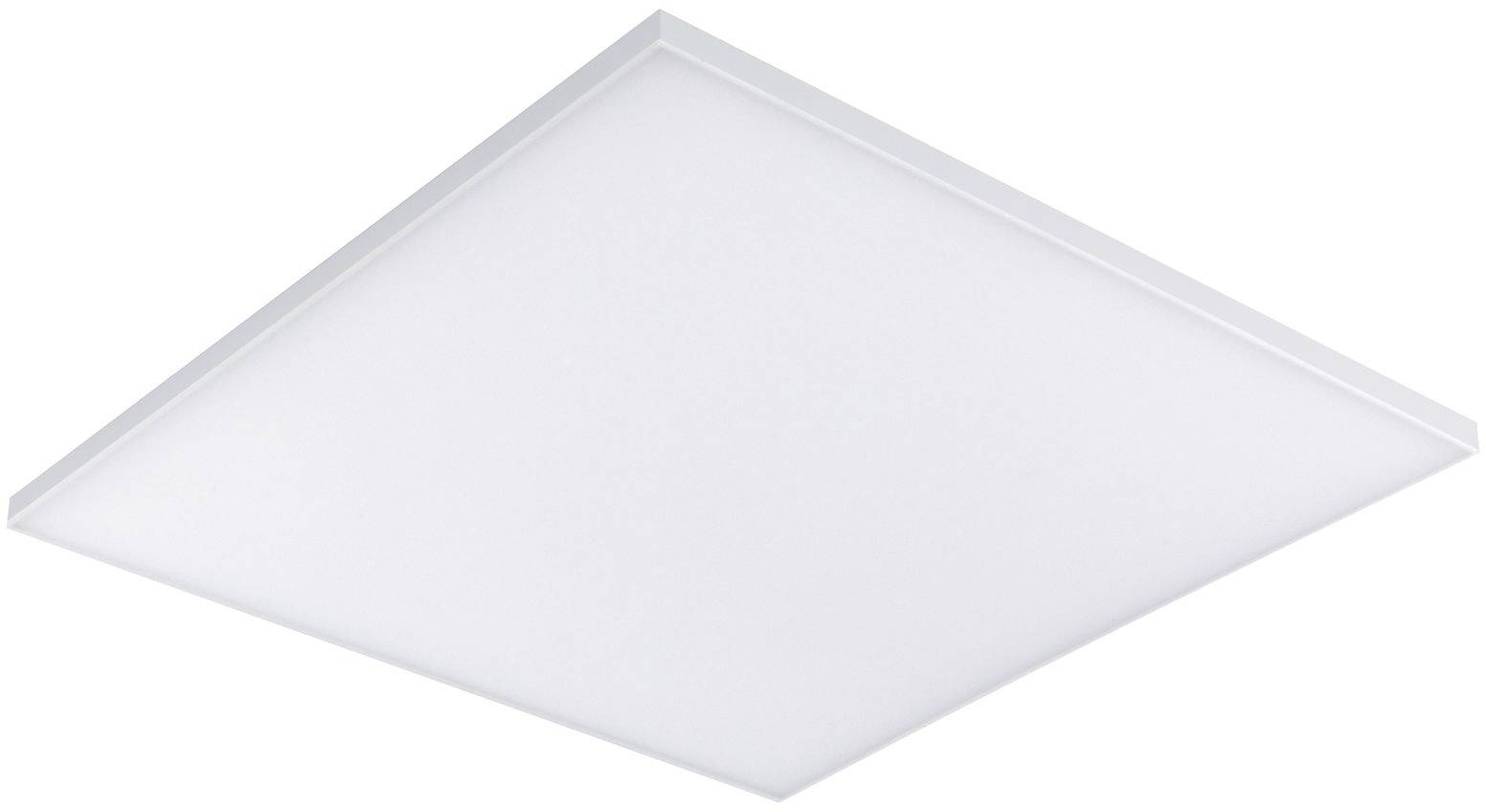 Quadratische Deckenleuchte mit weißer Oberfläche, eignet sich für moderne Innenräume.