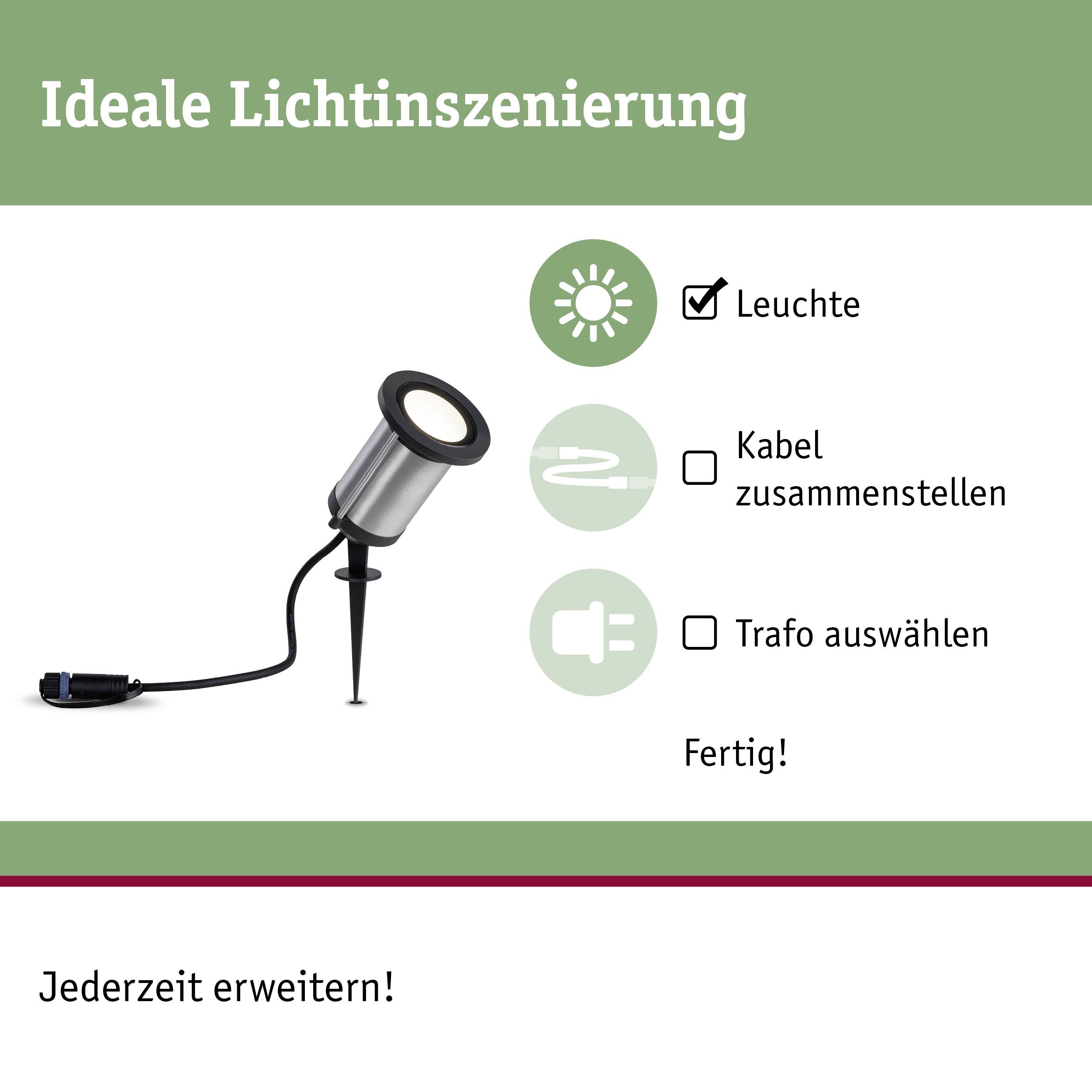 Paulmann Spot Classic 6W 94285 Beleuchtungssystem Plug & Shine LED 5.1W Warmweiß Anthrazit