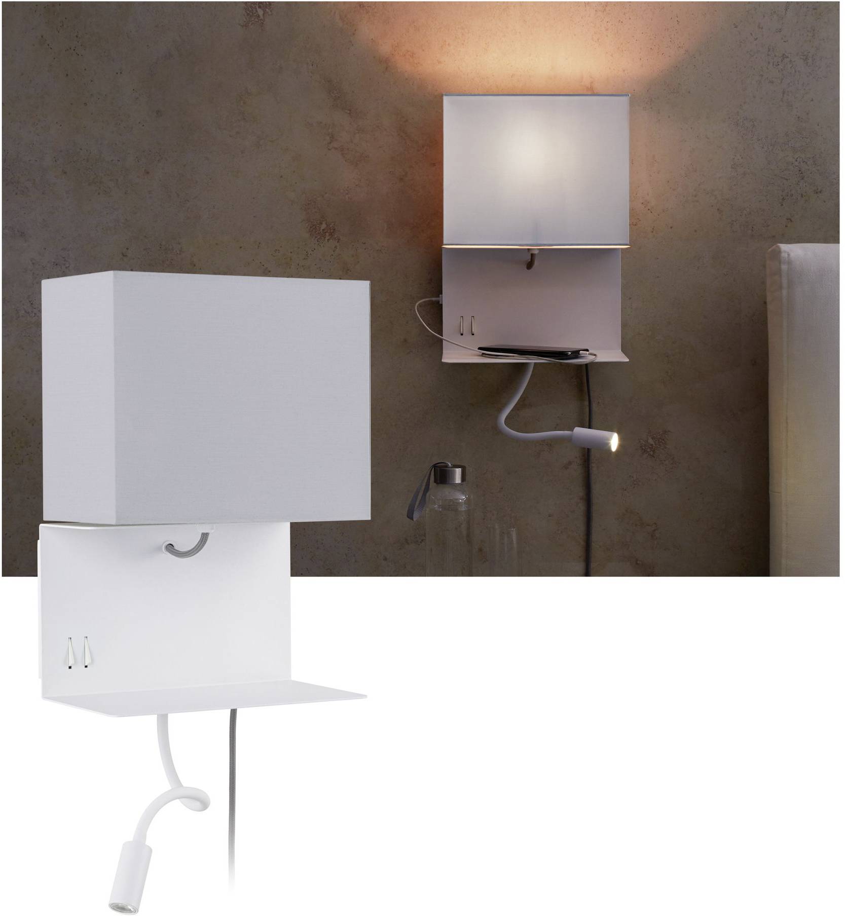 Paulmann Merani 78913 LED-Wandleuchte E27 2.5W LED Grau, Weiß