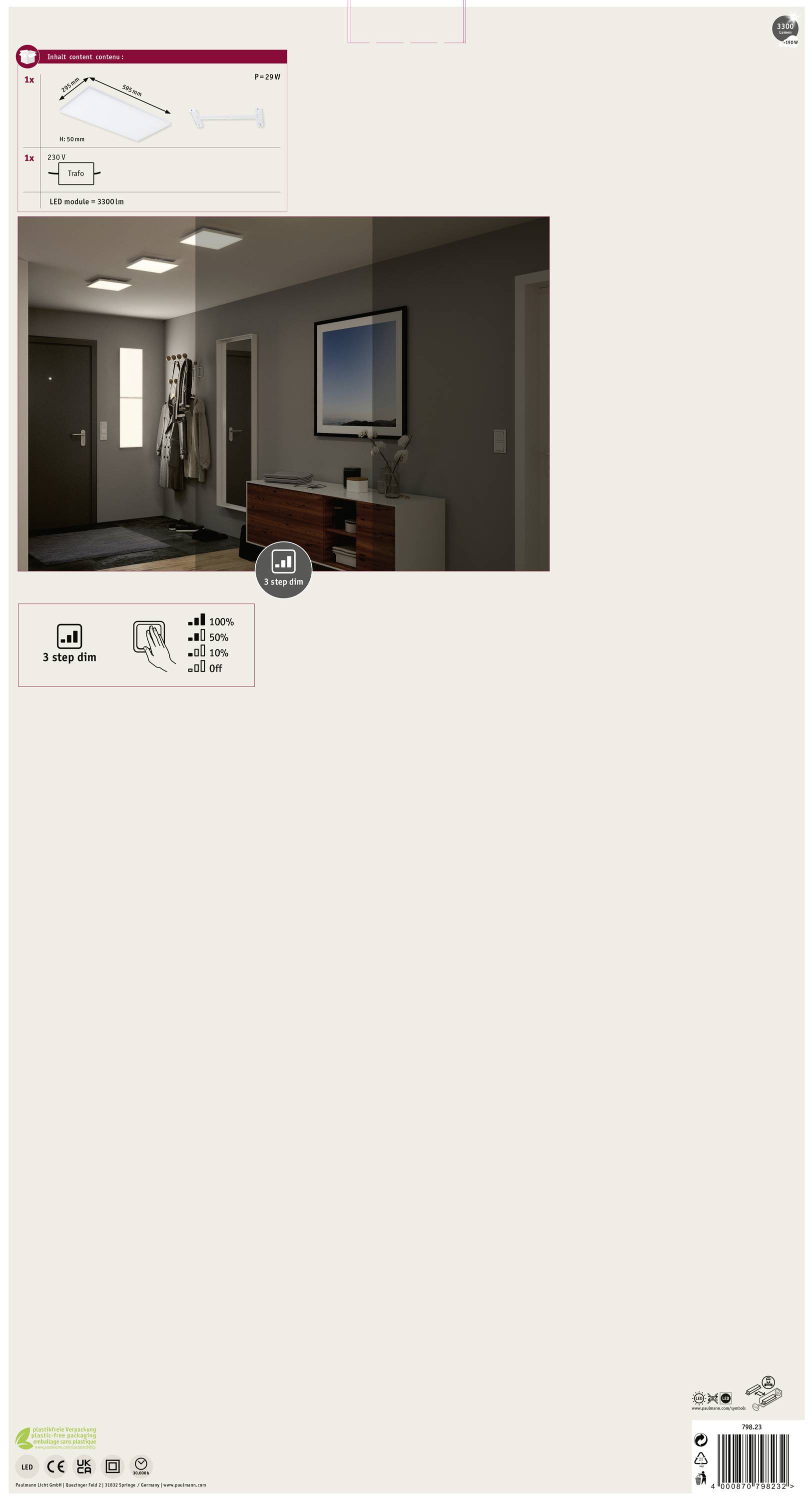 Paulmann Velora 79823 LED-Panel 26W Warmweiß Weiß (matt)