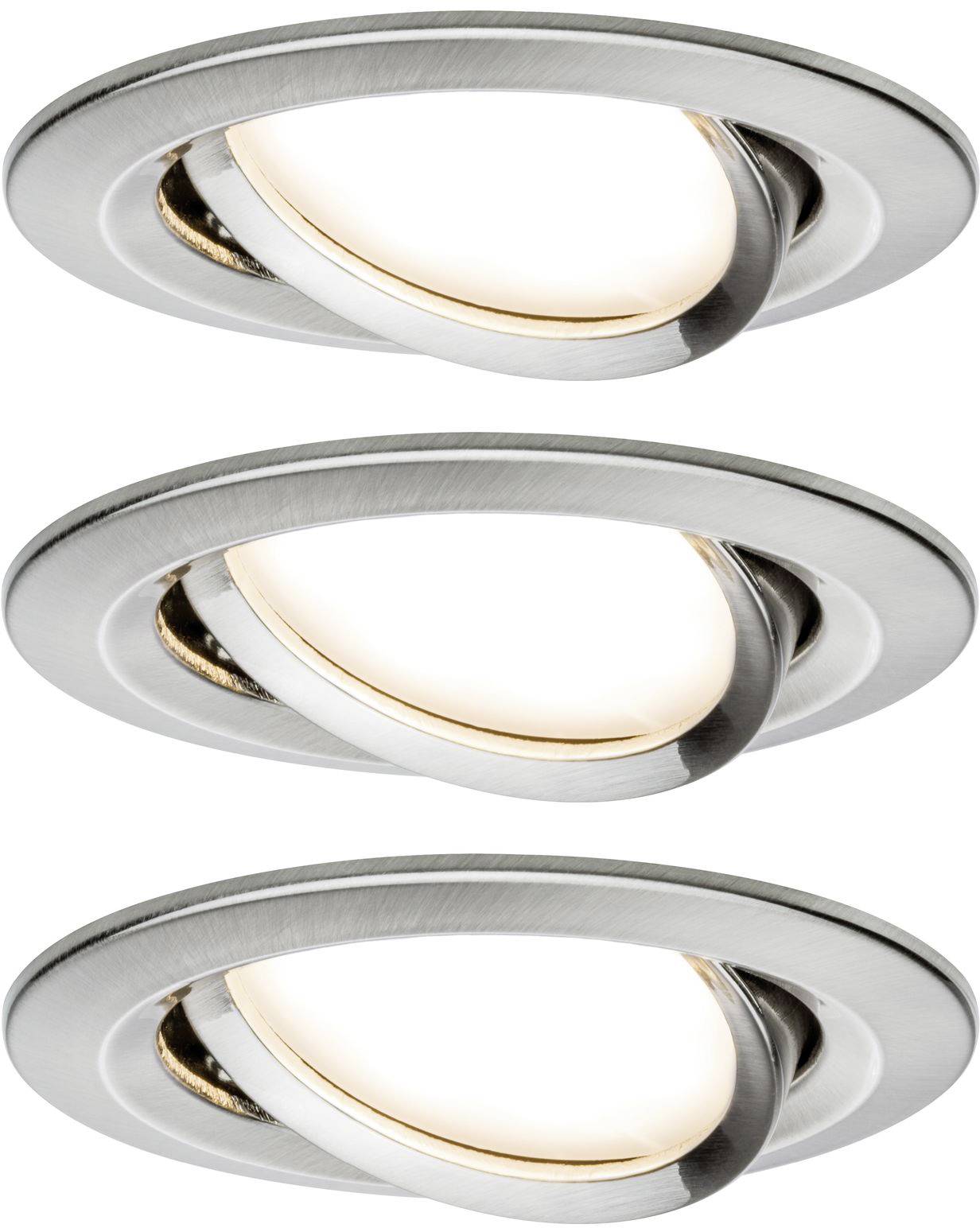Paulmann 92959 LED-Einbauleuchte 3er Set LED 18W Eisen (gebürstet)